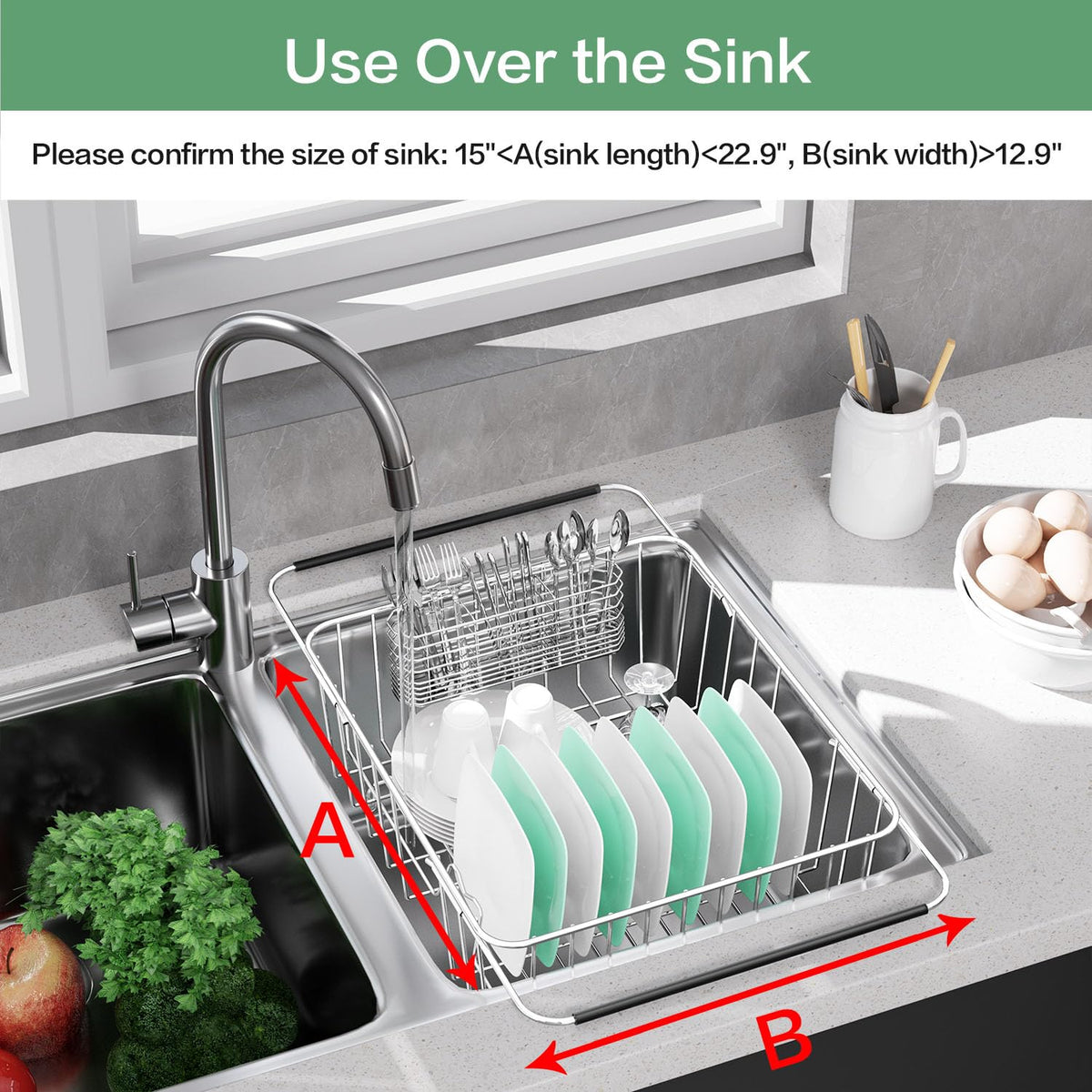Large Sink Dish Drying Rack