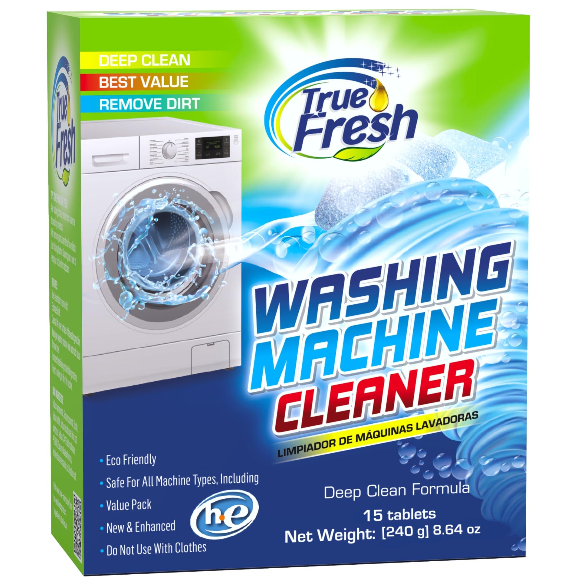 Washing Machine Cleaner Descaler 15 Pack Tablets (15 Count)