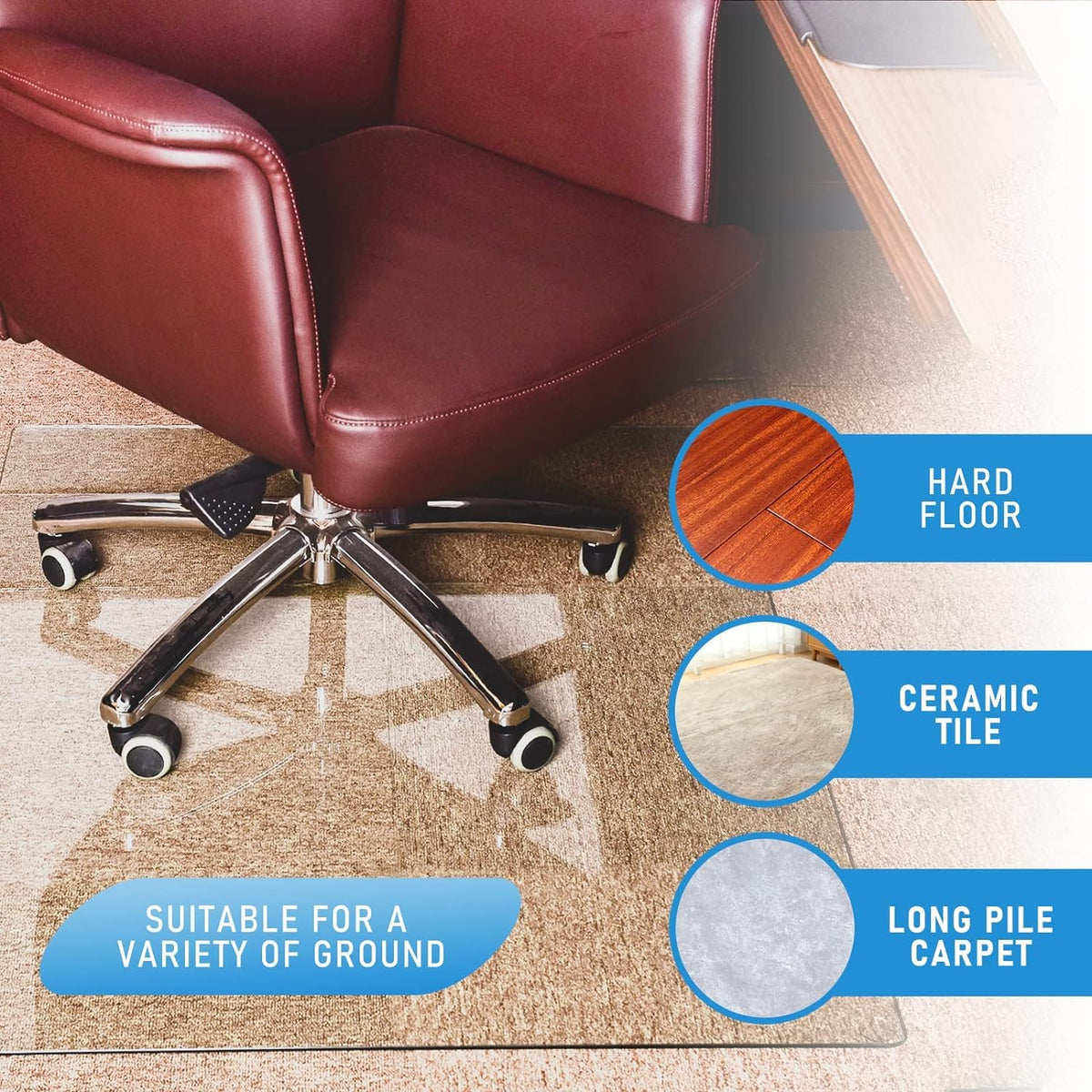 36" x 46" Office Chair Mat for Carpet