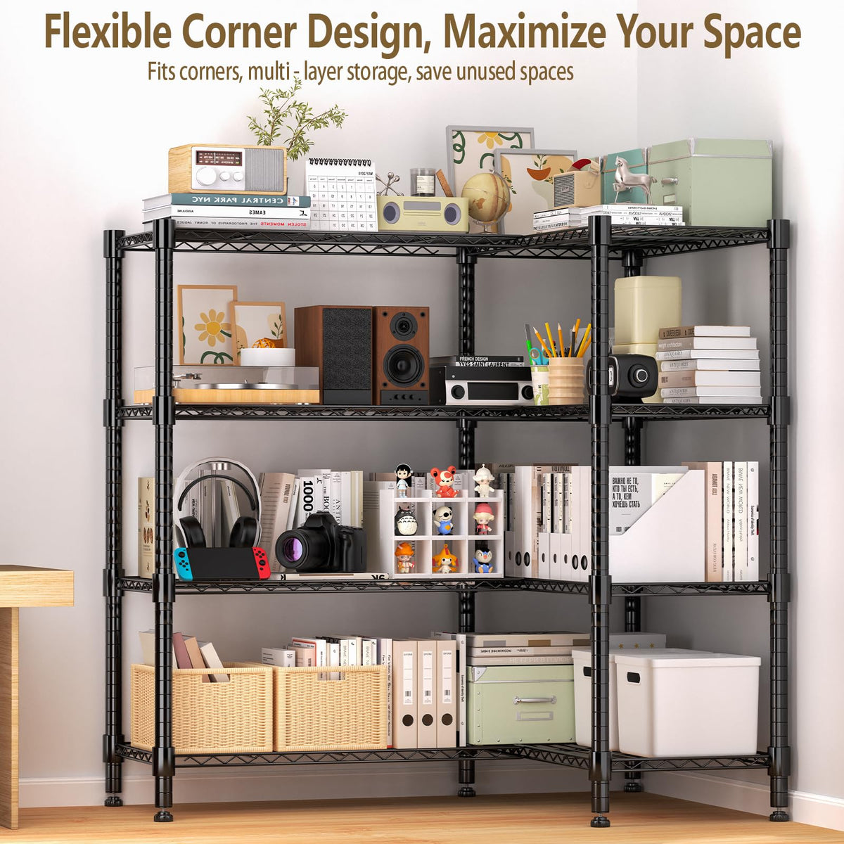 4 Tier Metal Storage Rack (4 Count)