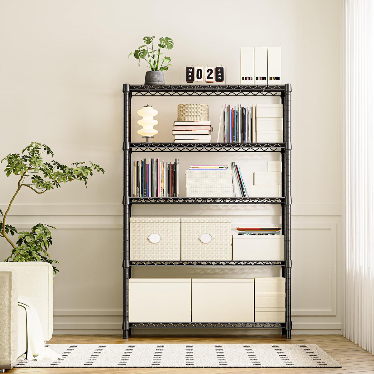 5 Tier Heavy Duty Metal Storage Shelving Unit (5 Count)