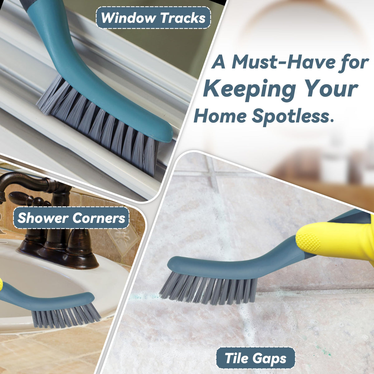 2 Pack Grout Scrub Brush with Stiff Bristles (2 Count)