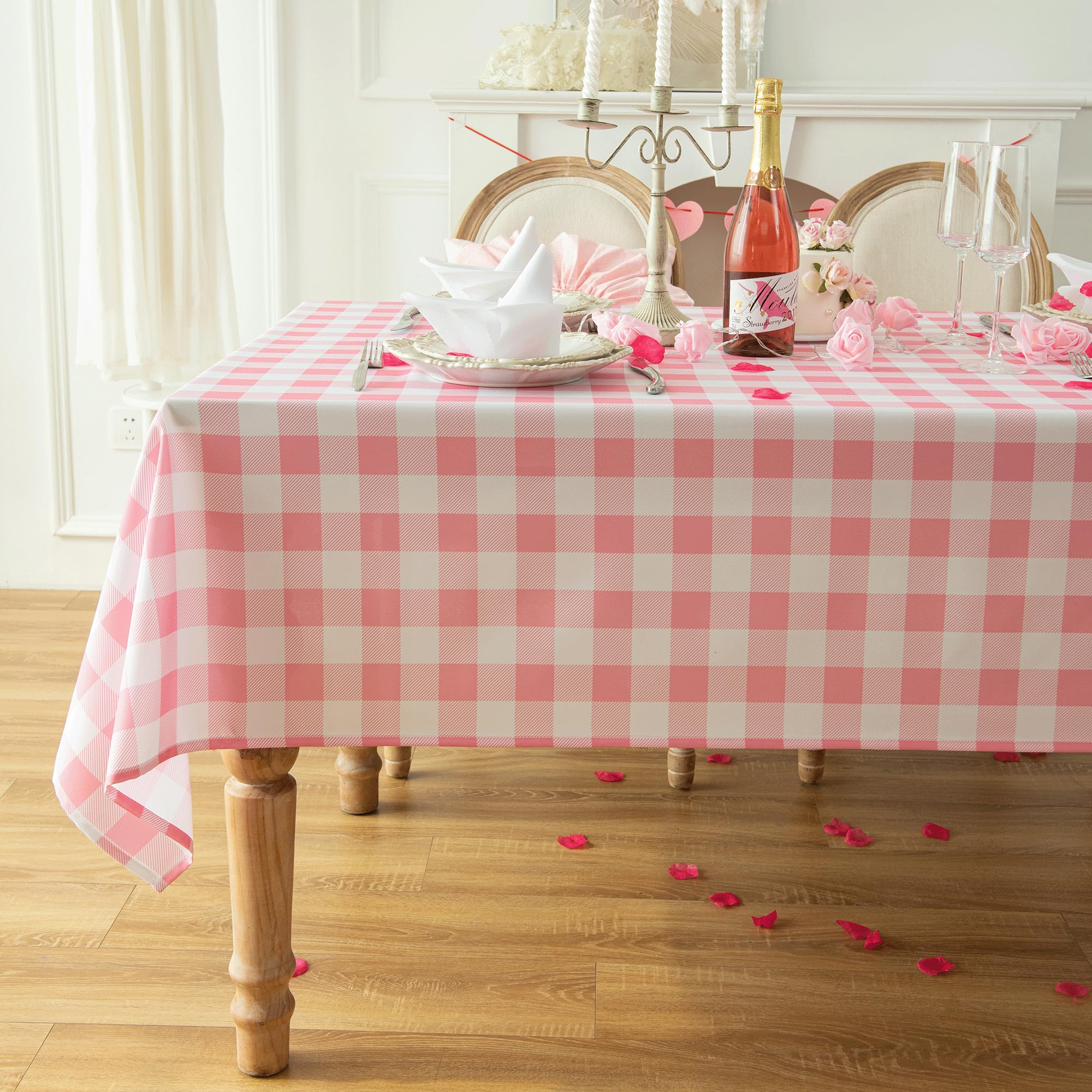 Classic Gingham Plaid Tablecloth Fabric