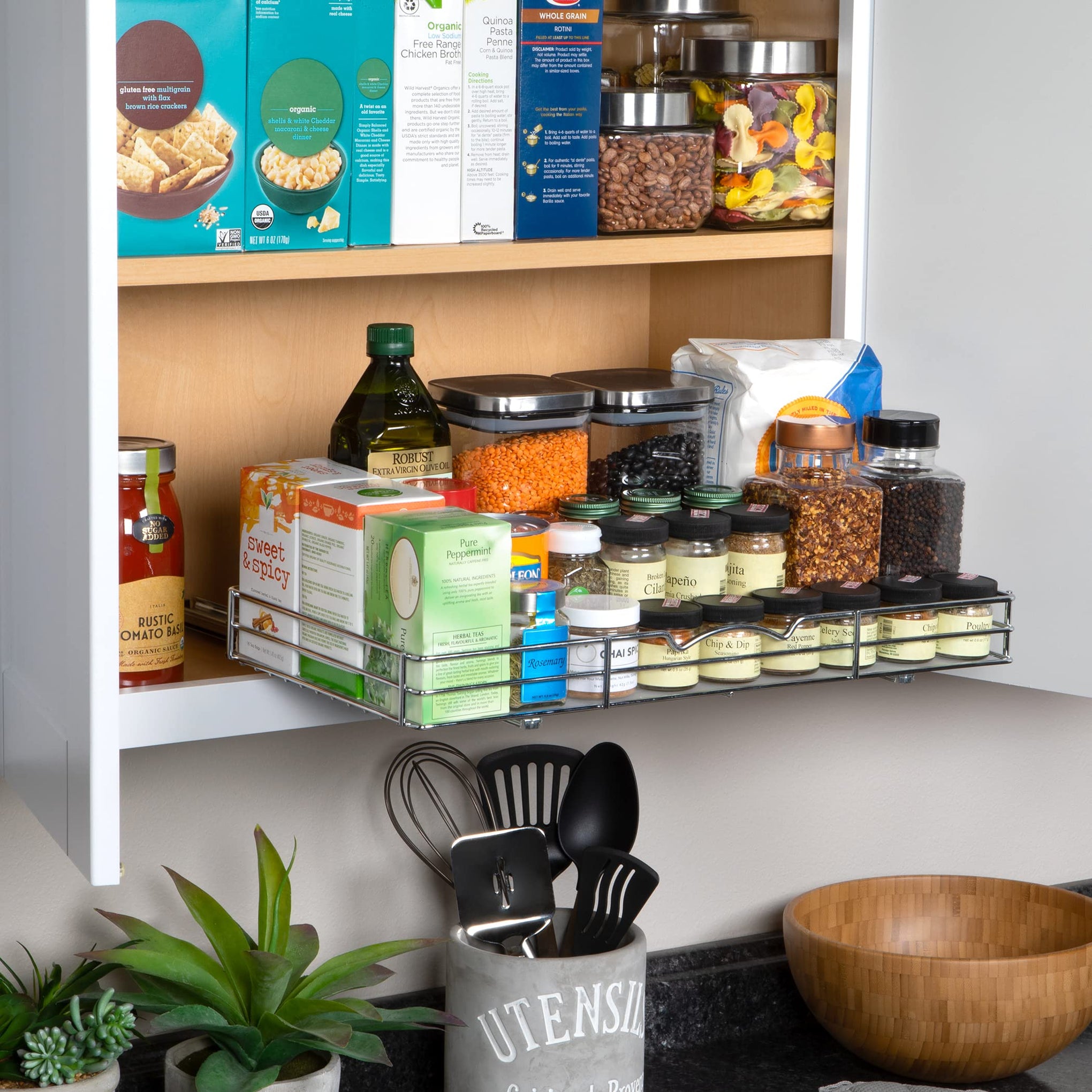 Pull Out Cabinet Spice Rack Organizer
