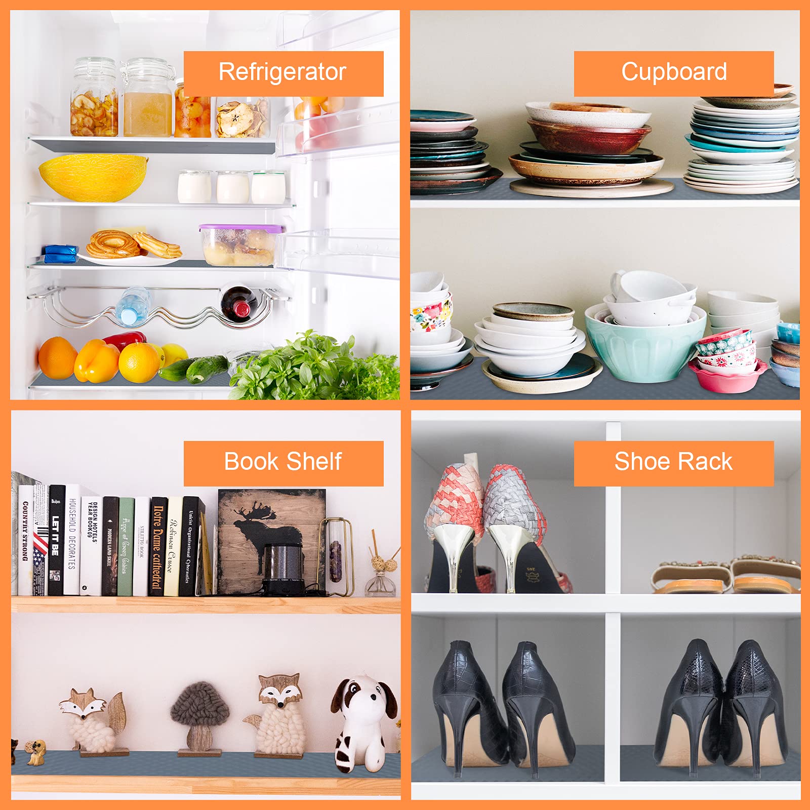 Shelf Liners for Kitchen Cabinets Refrigerator Liners Waterproof & Oil