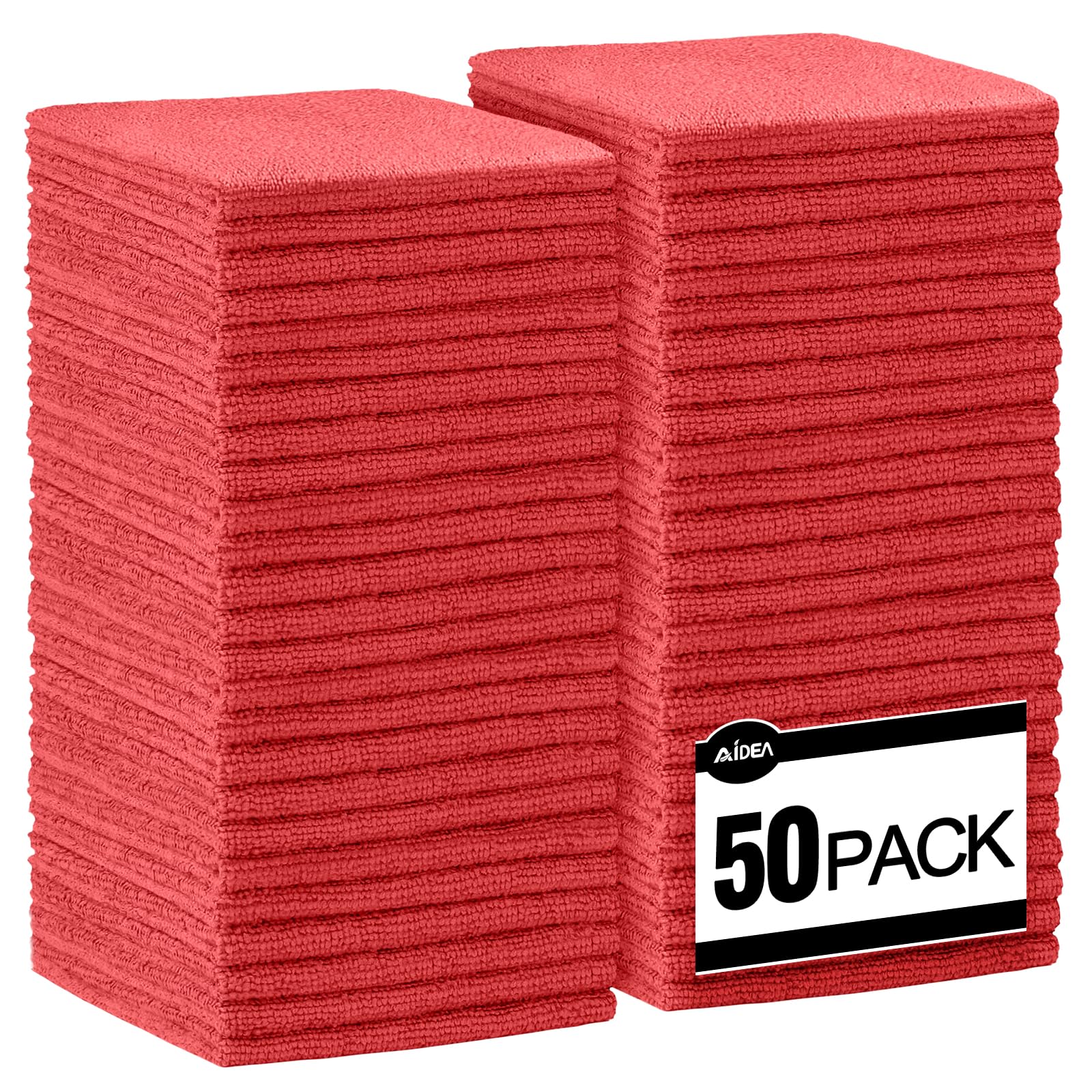 Microfiber Cleaning Cloth Red (50 Count)