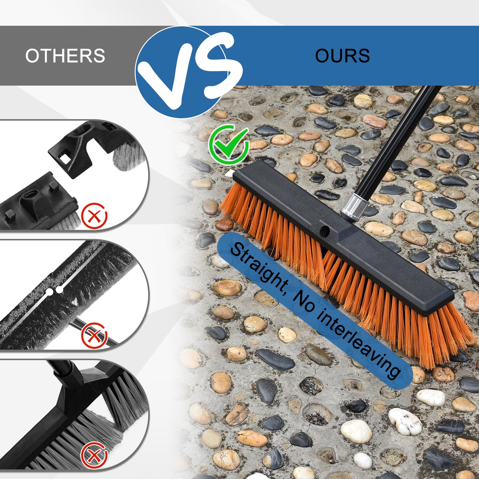 24 Inchs Push Broom Outdoor Heavy Duty