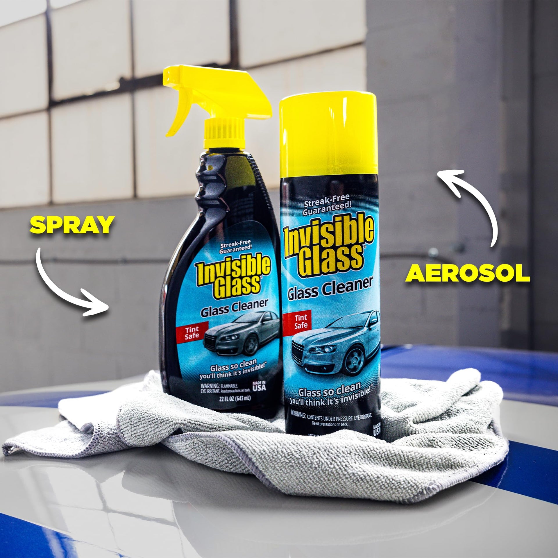 91164 2PK Premium Aerosol Glass Cleaner Spray for Car Windshields and Windows (38 Ounce) - ModHome Supplies