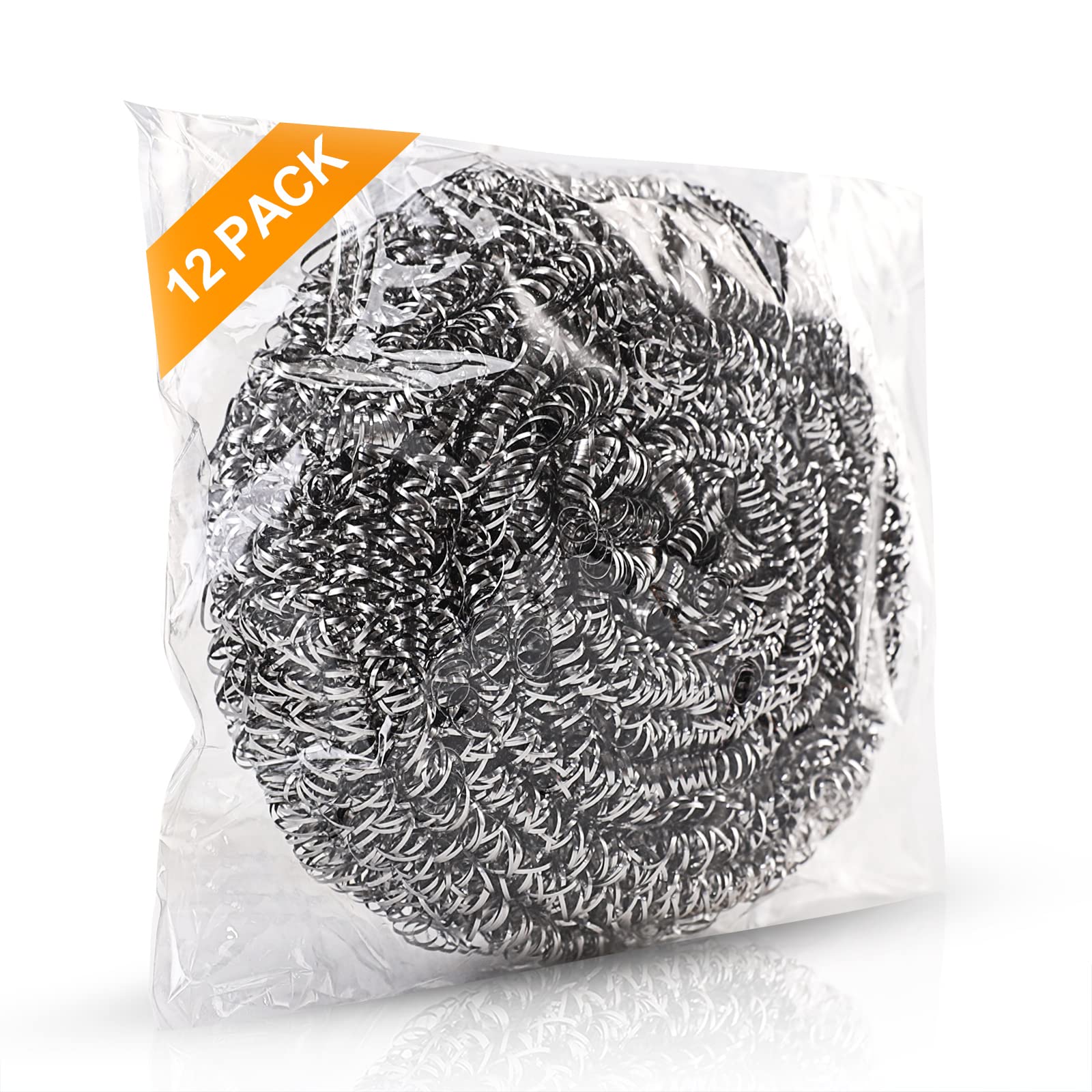 Steel Wool Scrubber for Burnt & Tough Crusts (12 Count)