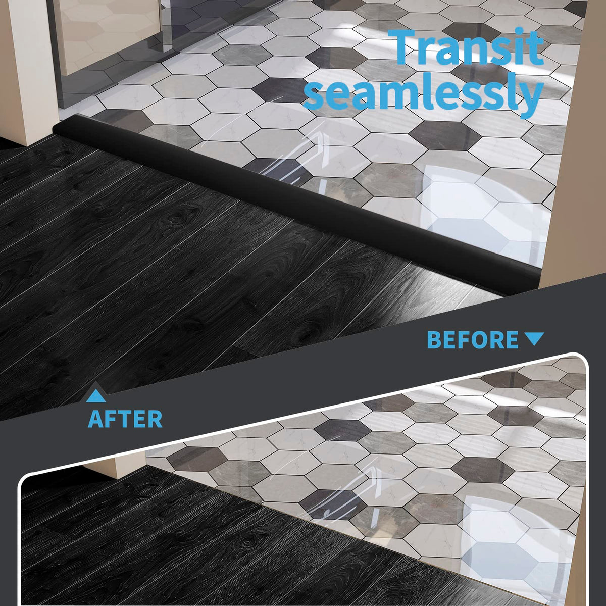4 FT Self Adhesive Vinyl Floor Transition Strip