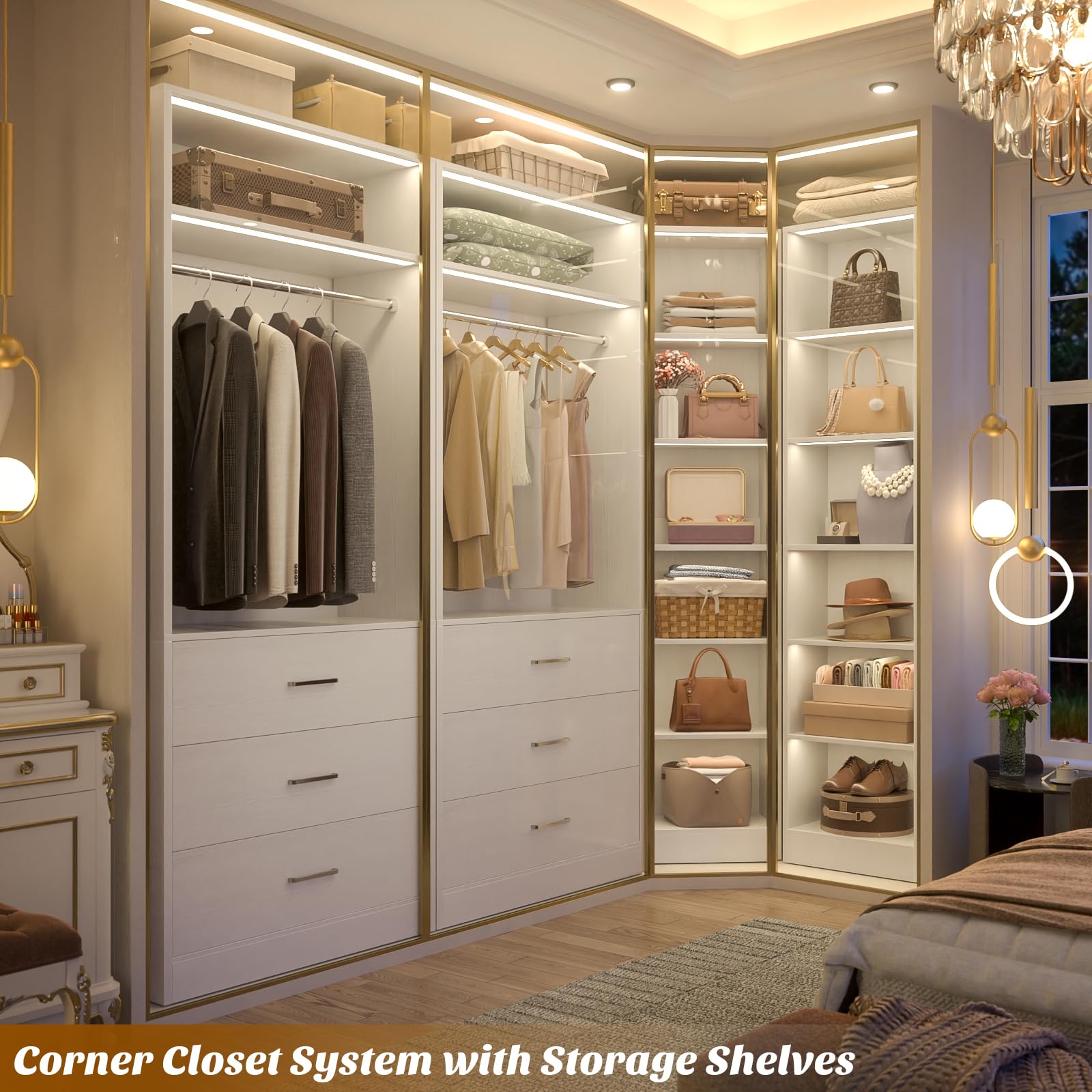 Closet System with 6 Drawers & 10 Shelves