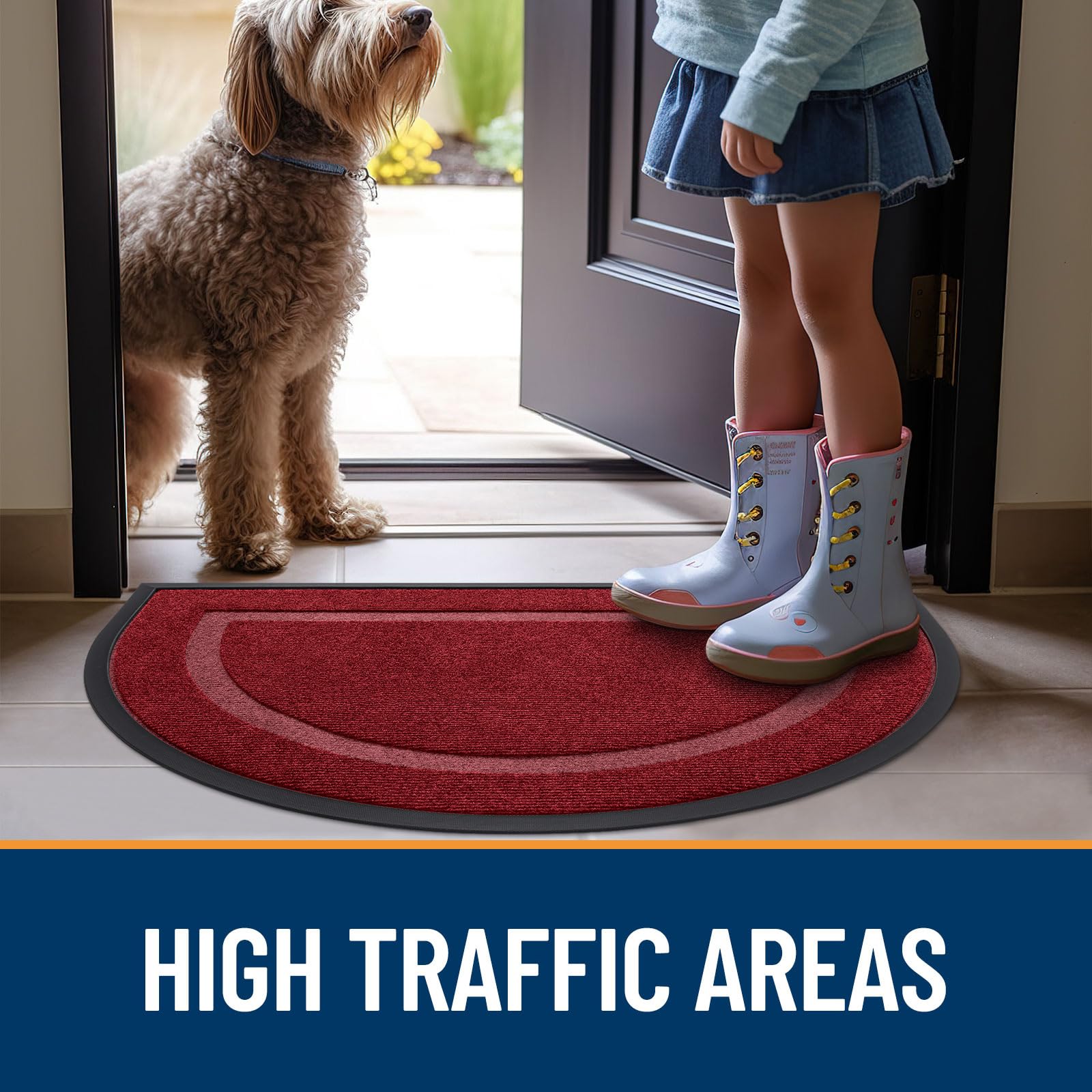 Half Circle Front Door Mat Outside 29.5x17 All