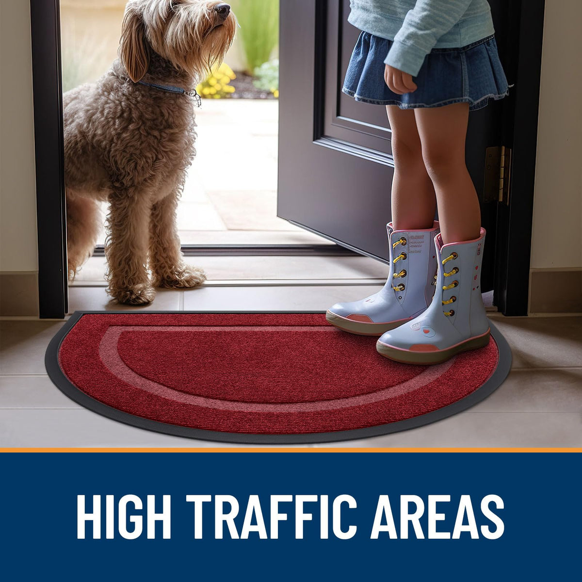 Half Circle Front Door Mat Outside 47x32 All (10.47 Sq Ft)