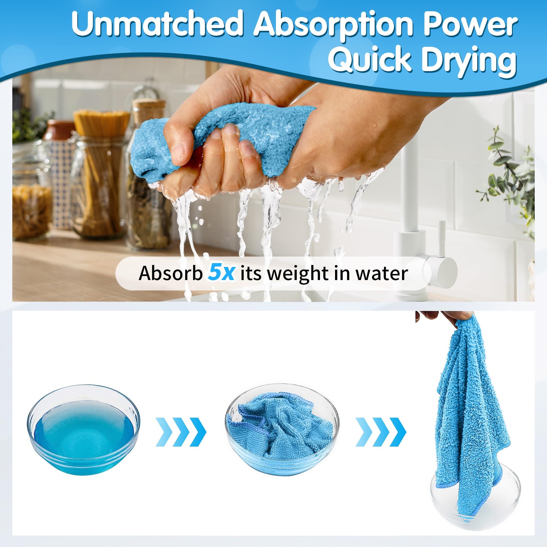 Blue Microfiber Cleaning Cloth (8 Count)