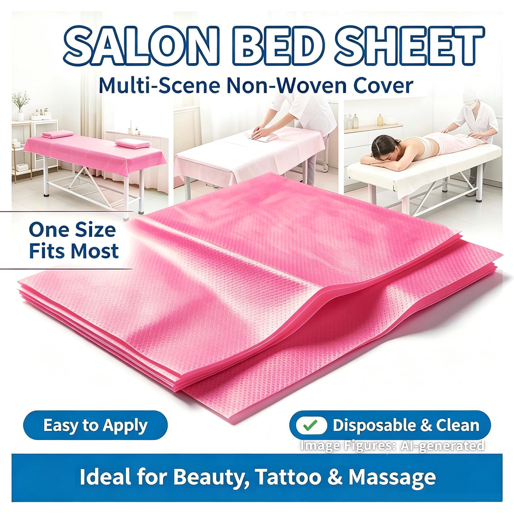 50 PCS Massage Table Sheet Disposable Spa Bed Cover 75"x31" Oil (50 Count)