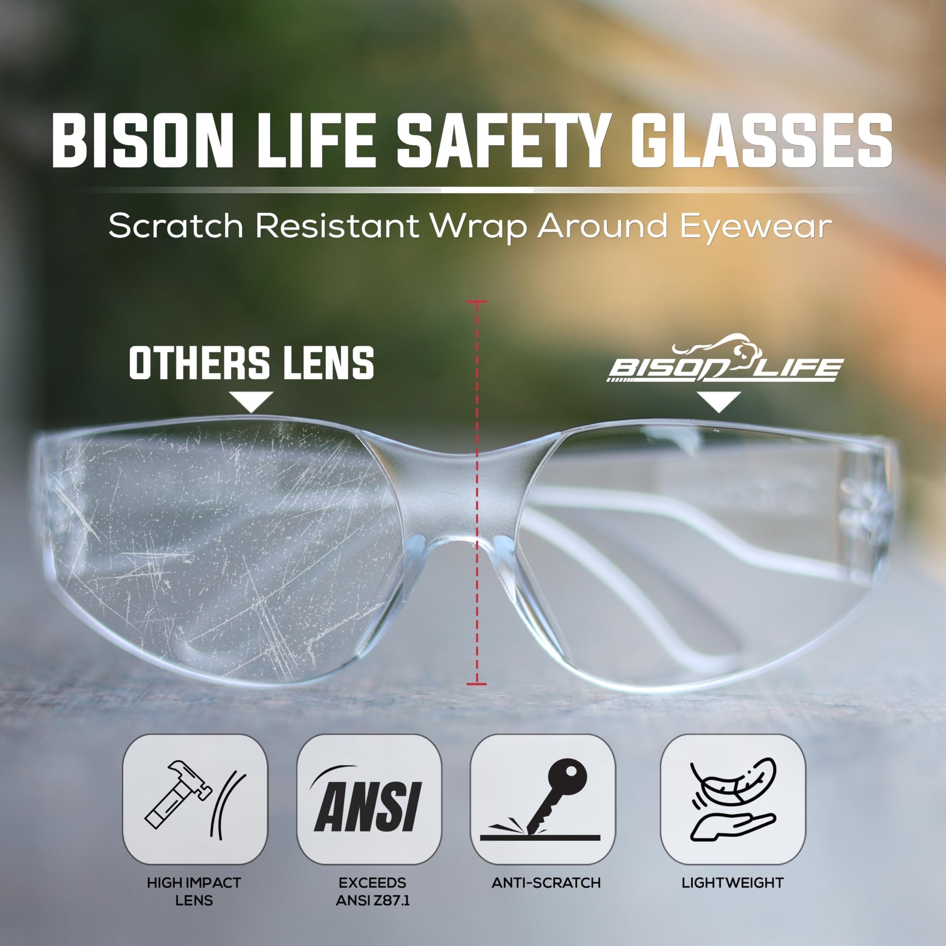 Clear Safety Glasses Bulk 6 Pack (6 Count)