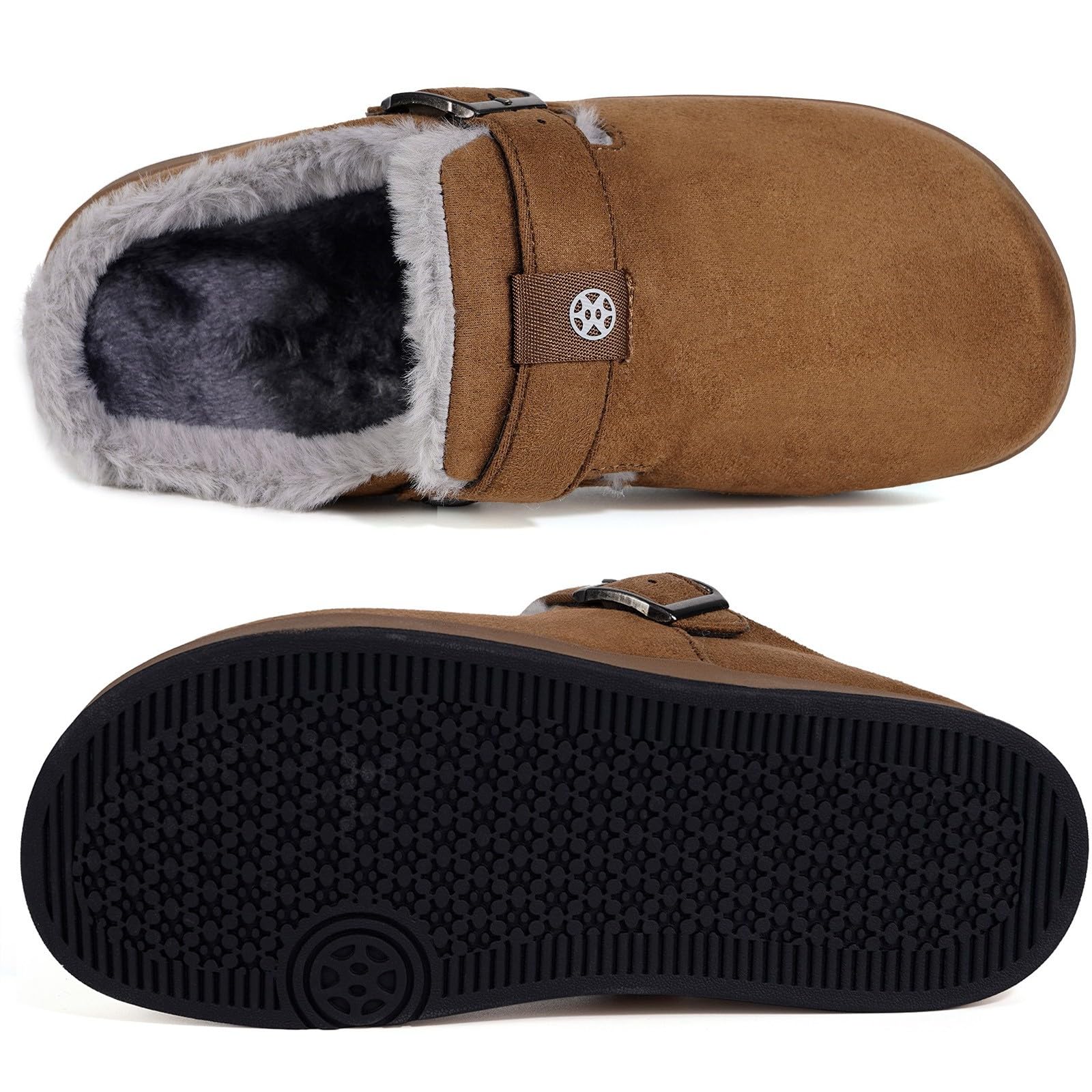 Fur Lined Clogs for Women Men Winter Slippers