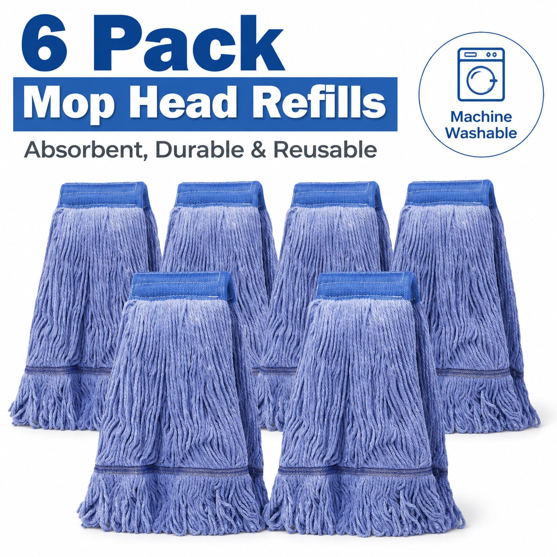 6Pack Heavy Duty Commercial Looped End Cotton Mop - ModHome Supplies