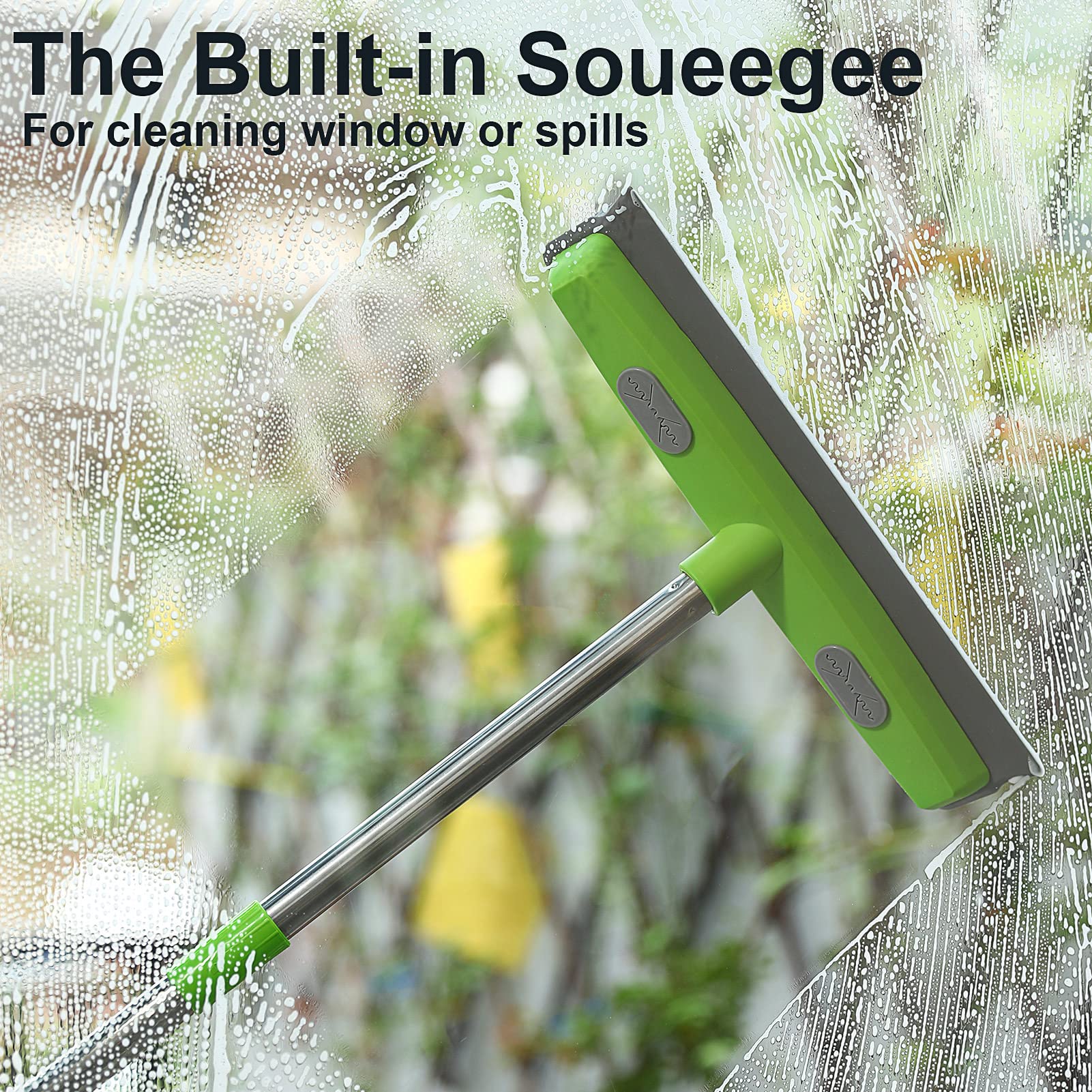 Rubber Broom with Squeegee for Carpet Pet Hair Remover
