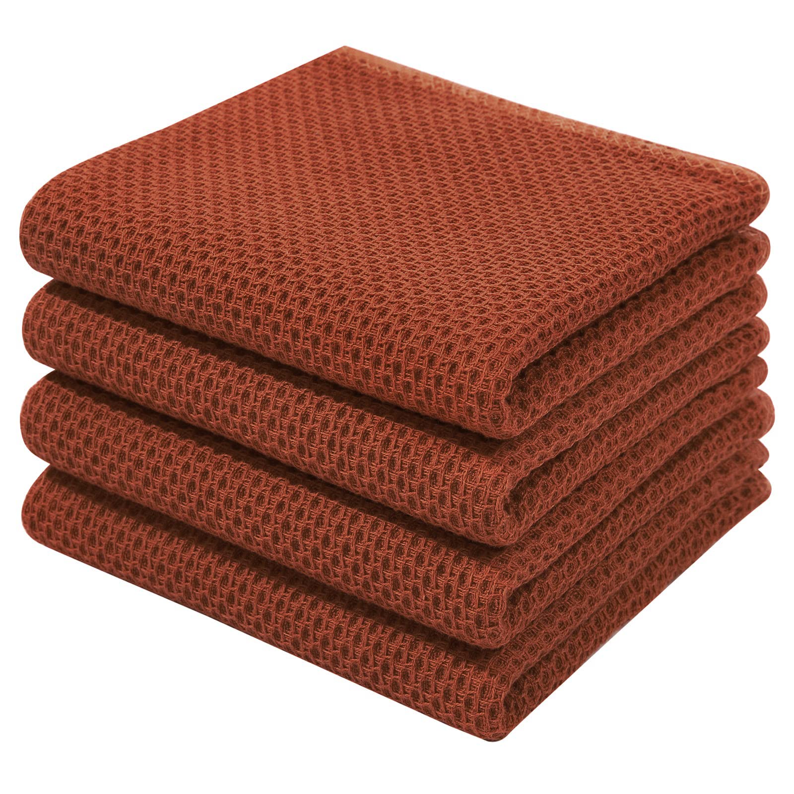 100% Cotton Waffle Weave Kitchen Dish Towels 4 (4 Count)
