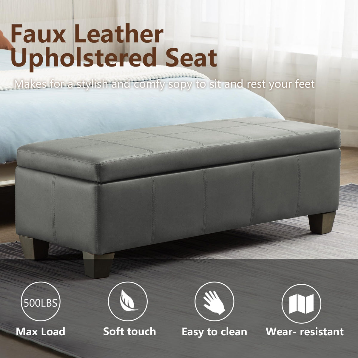 51 Inch Storage Ottoman