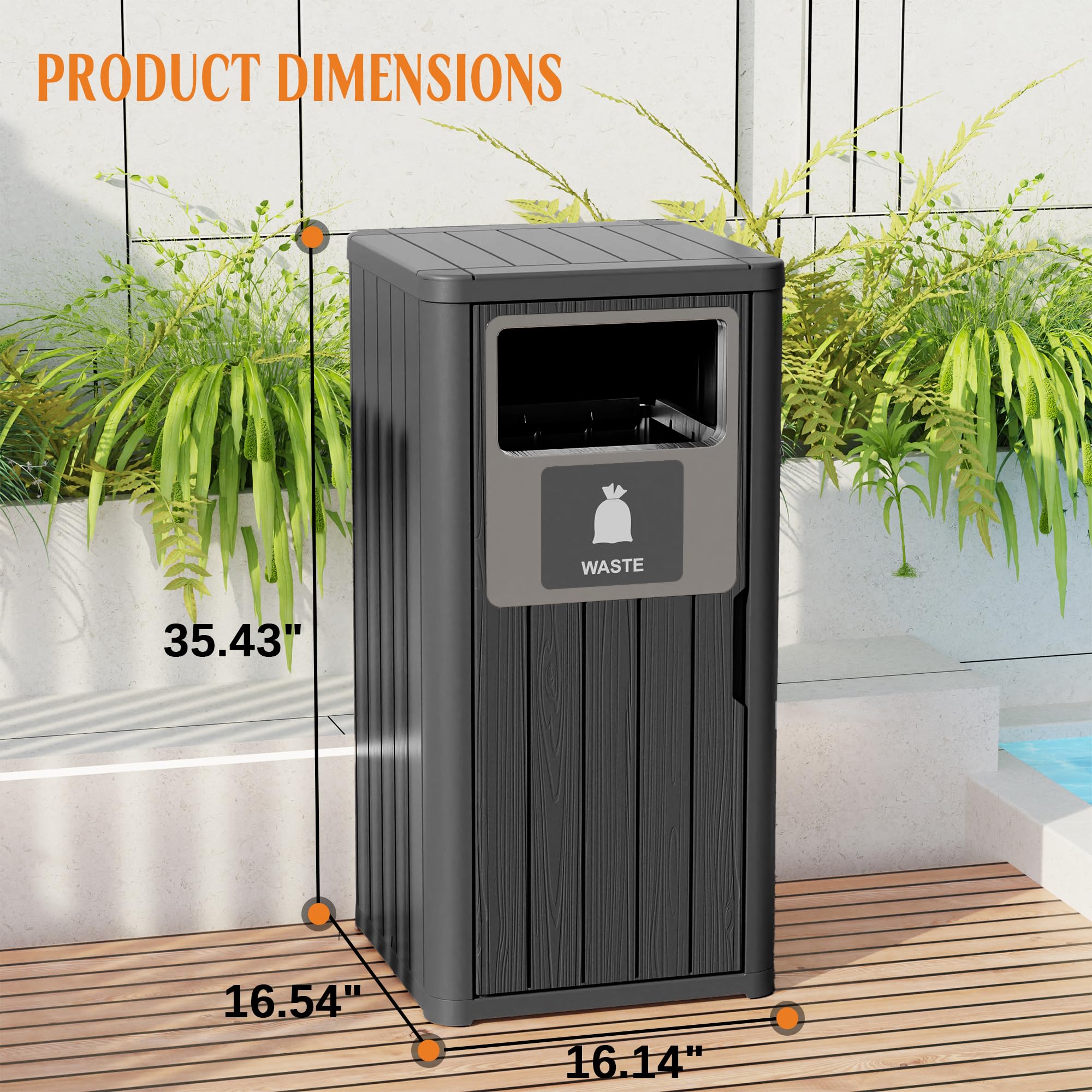Outdoor Single Barrel Trash Can