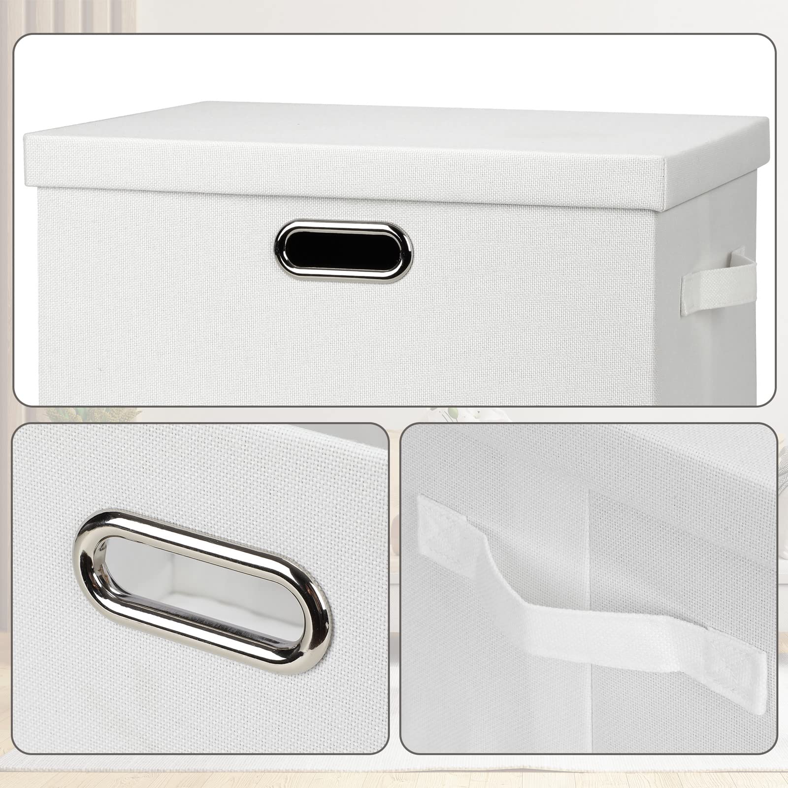 Large 17" 36 Quart Collapsible Stackable Storage Bins with Lids