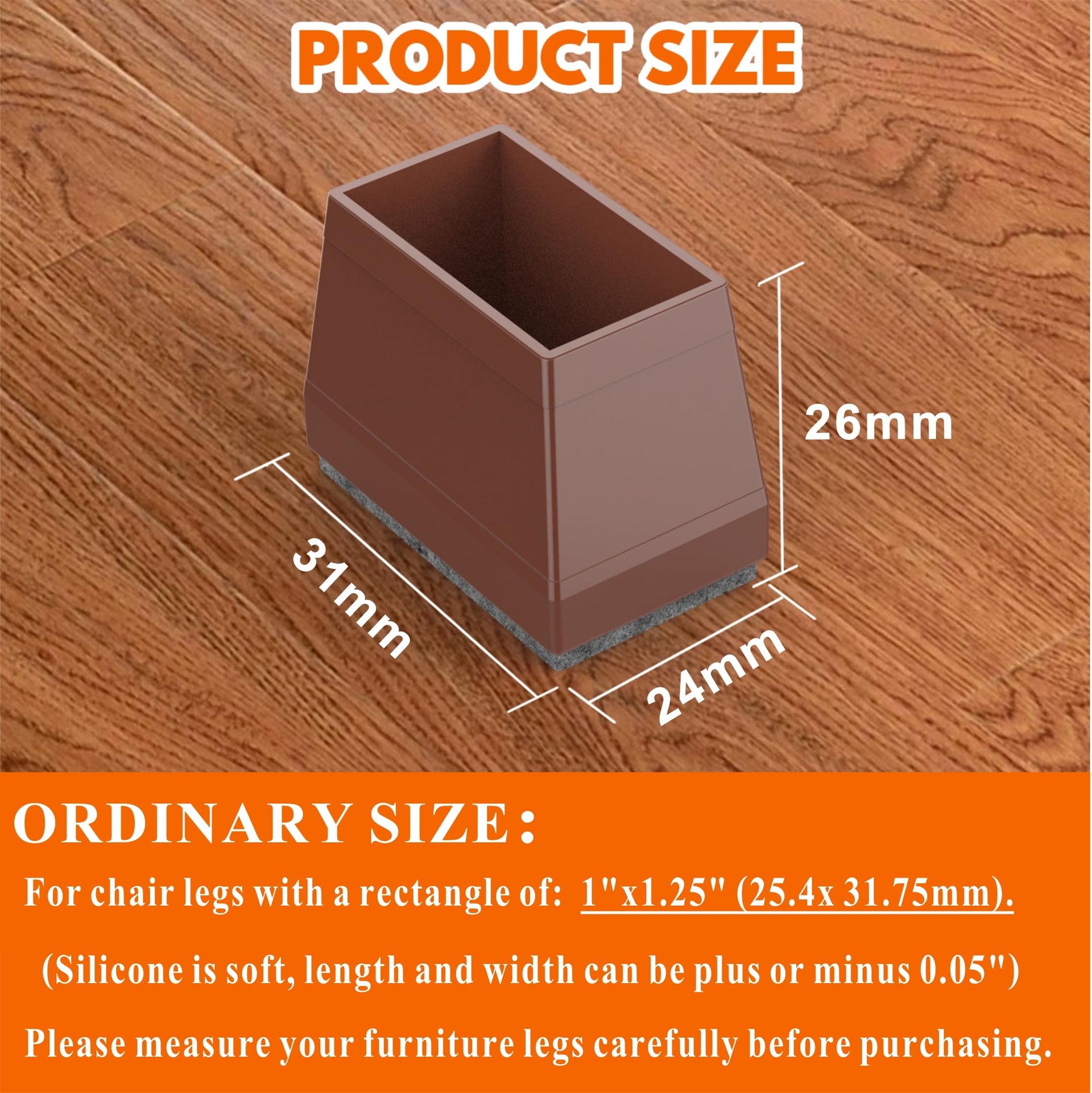 Rectangle Chair Leg Protectors for Hardwood Floors (16 Count)
