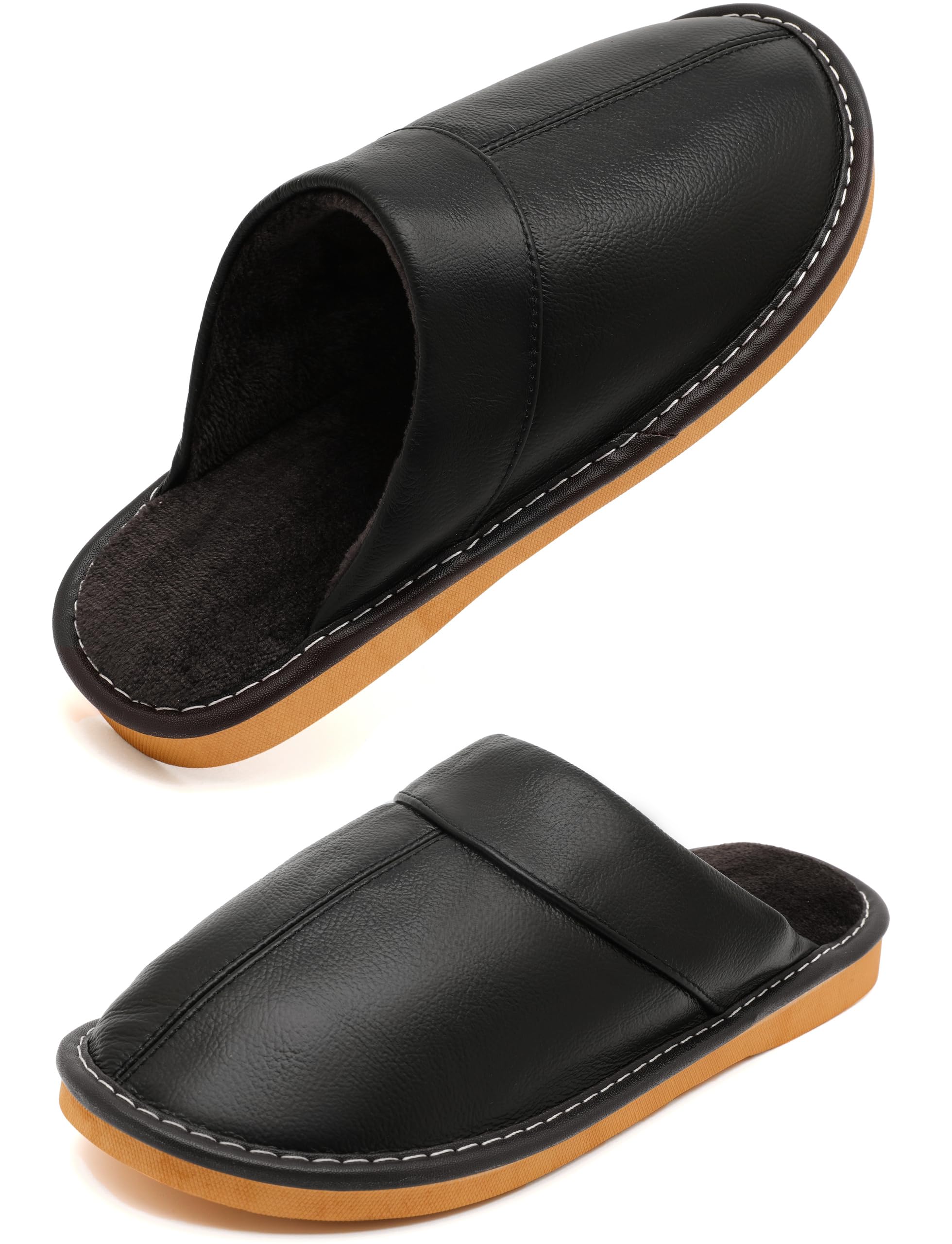 Genuine Leather Slippers for Women Men