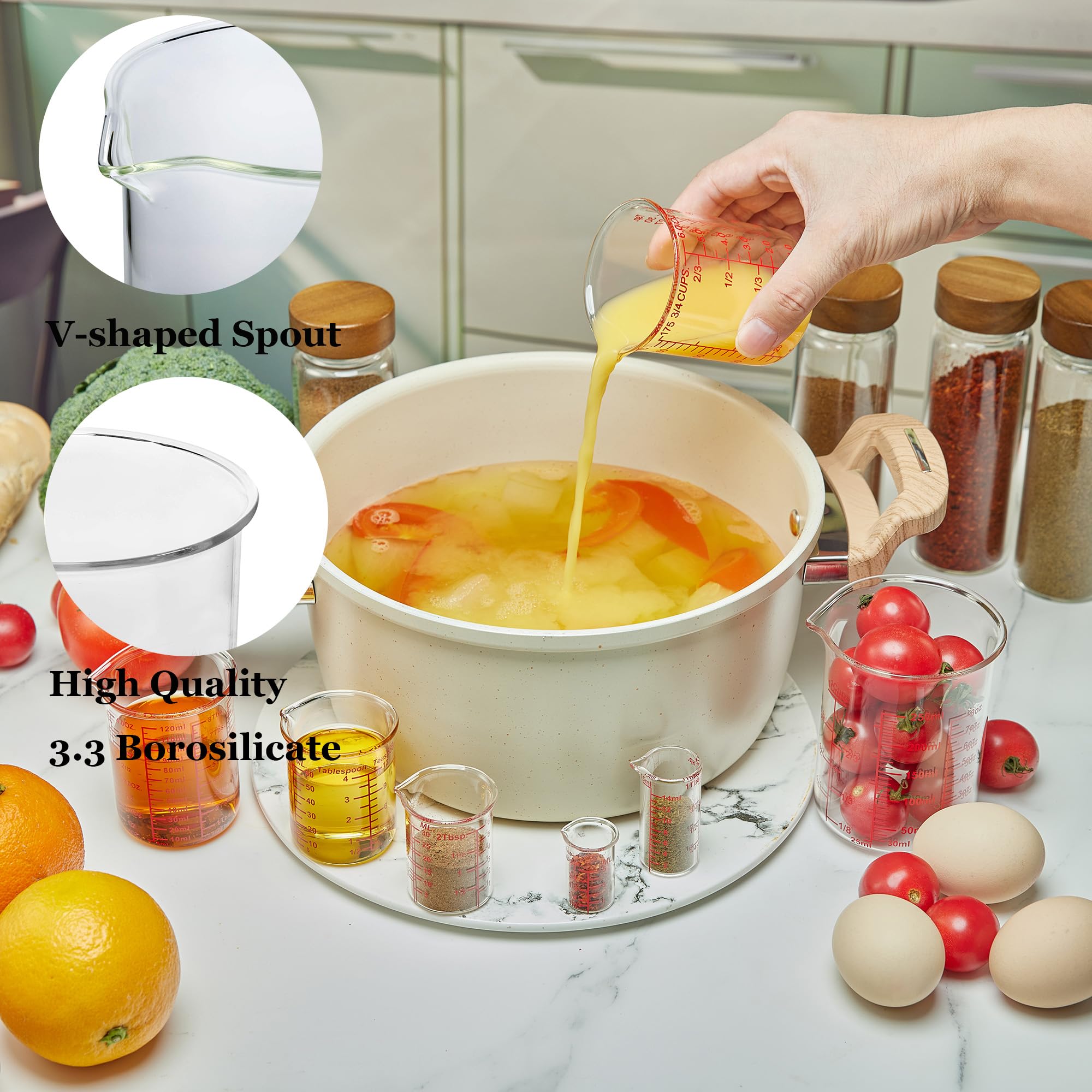 Ackers 7 Piece Glass Measuring Cup Set