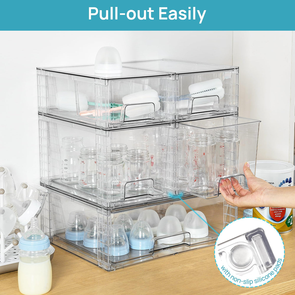 Clear Stackable Storage Drawers (5 Count)