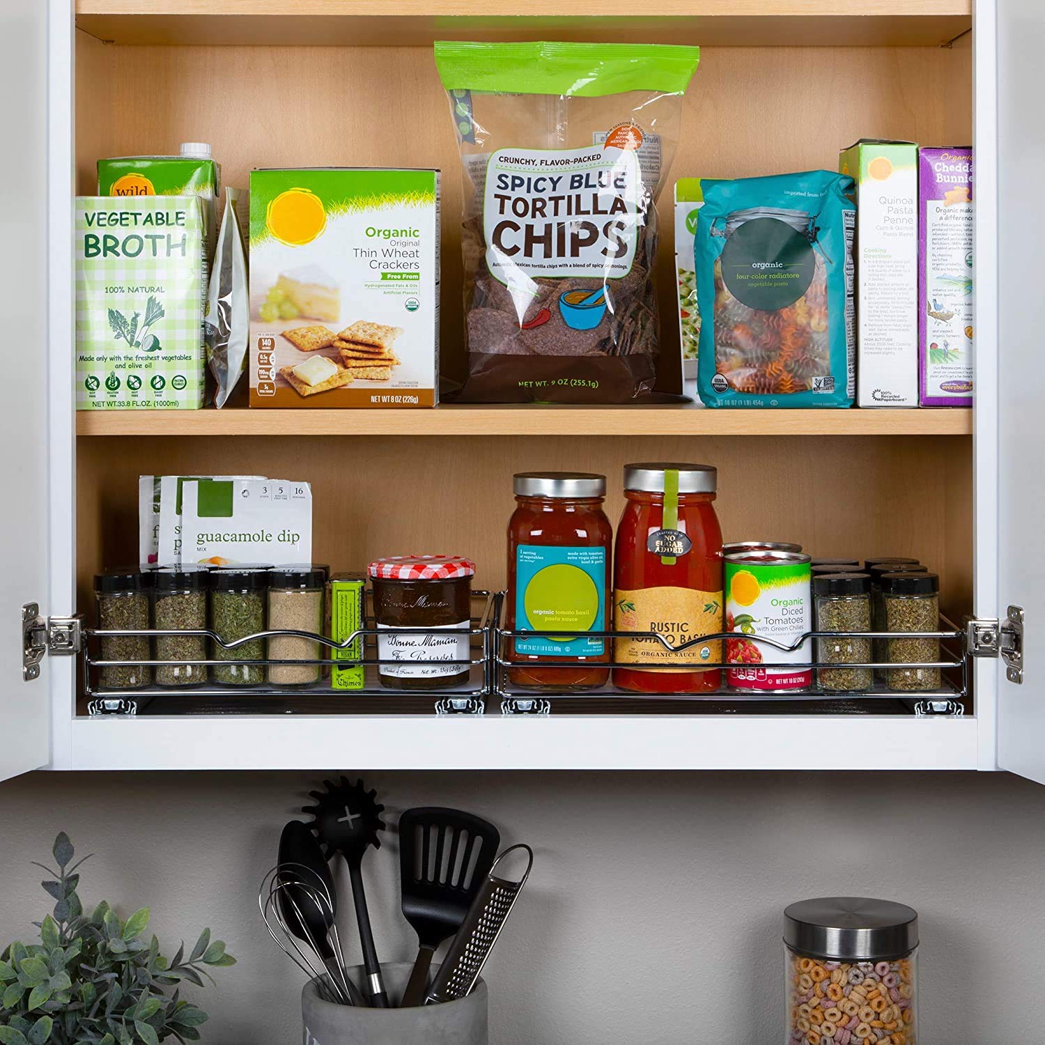 Pull Out Cabinet Spice Rack Organizer
