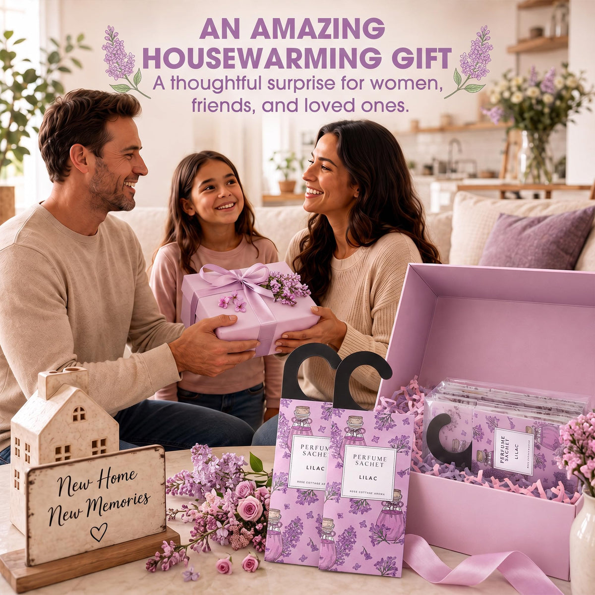 Large 12 Packs Lilac Hanging Scented Sachets Long (12 Count)