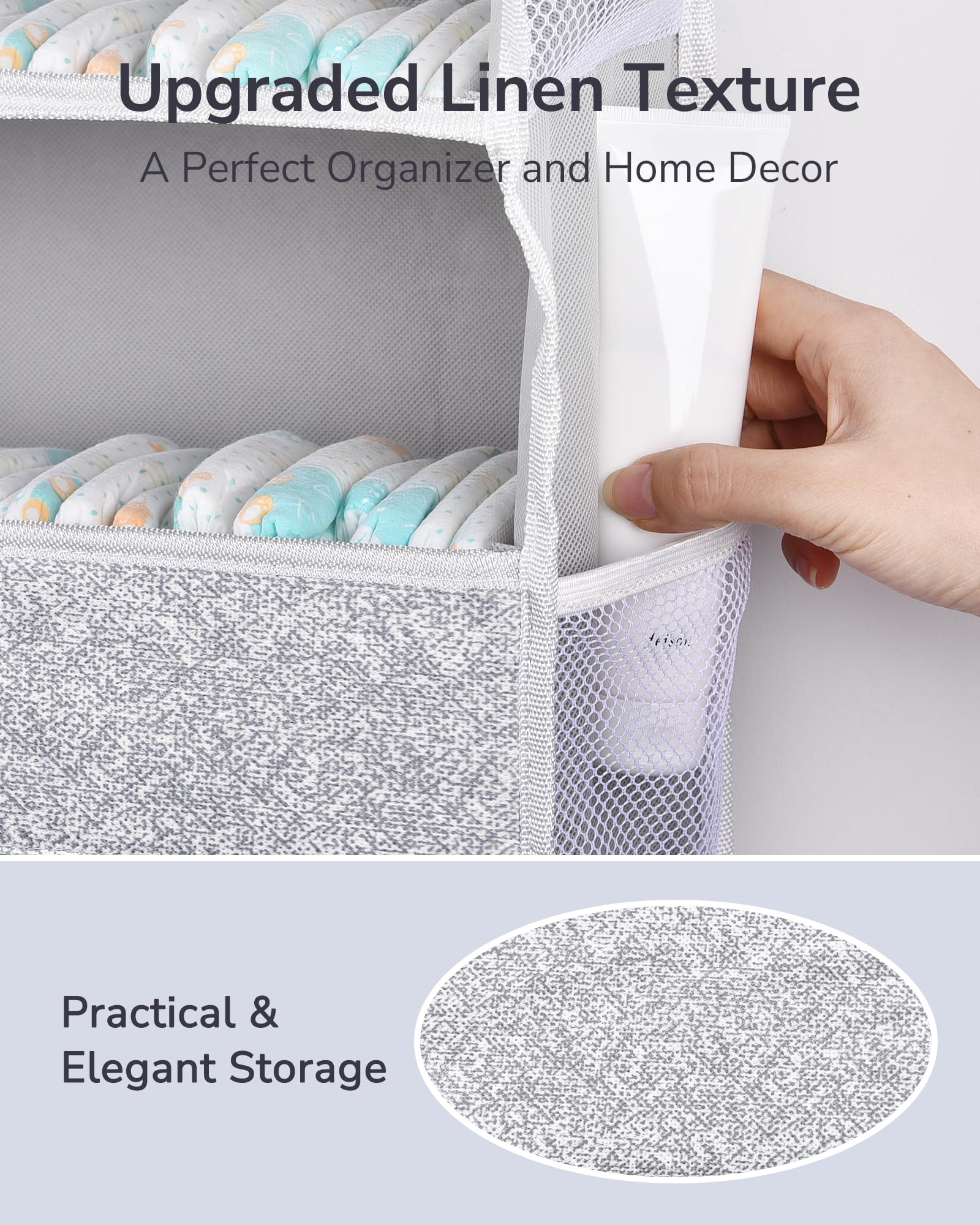 1 Pack Over Door Organizer with 5 Large Pockets 10 Mesh Side Pockets