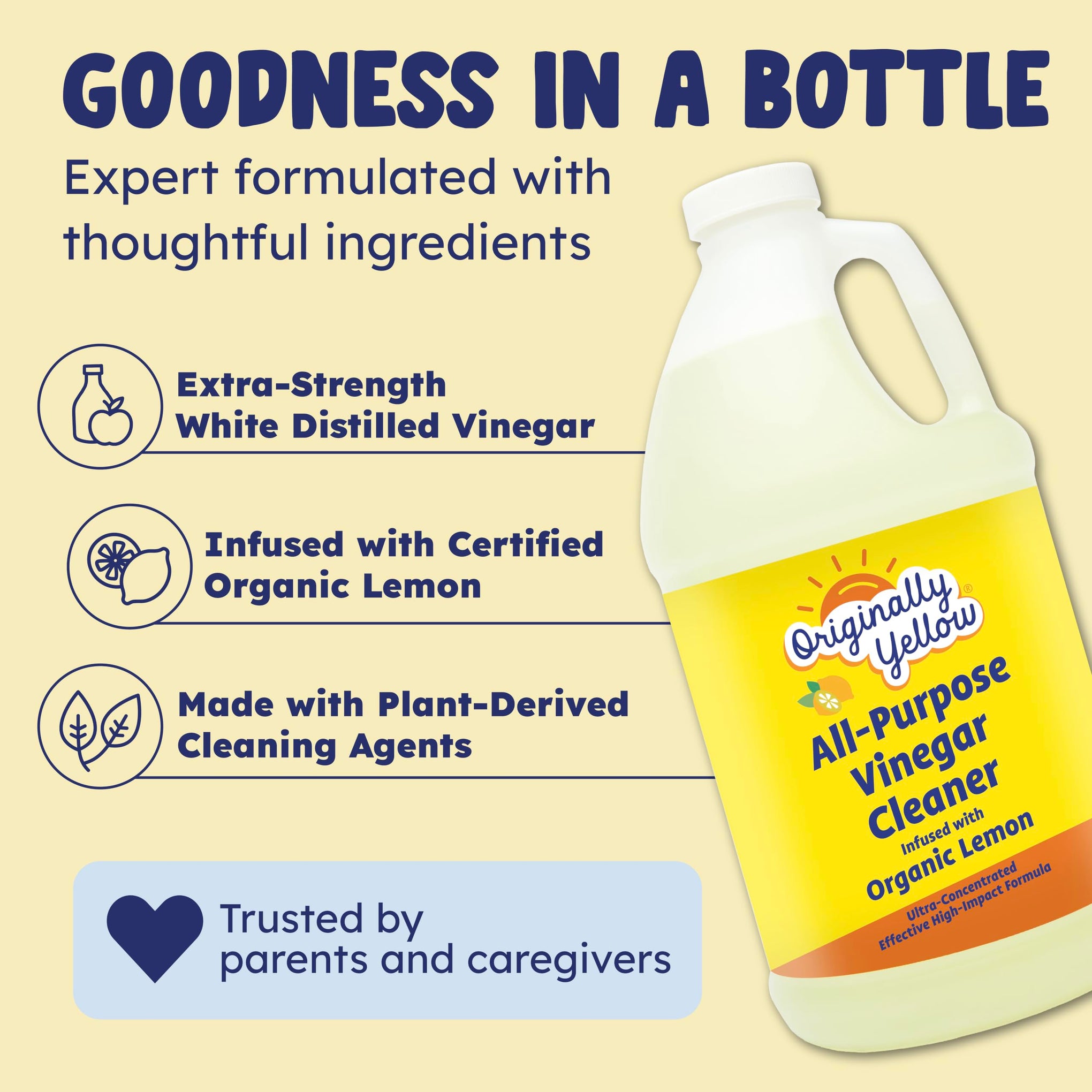 Lemon White Vinegar For Cleaning Purpose 1 Gallon (128 Fl Oz)