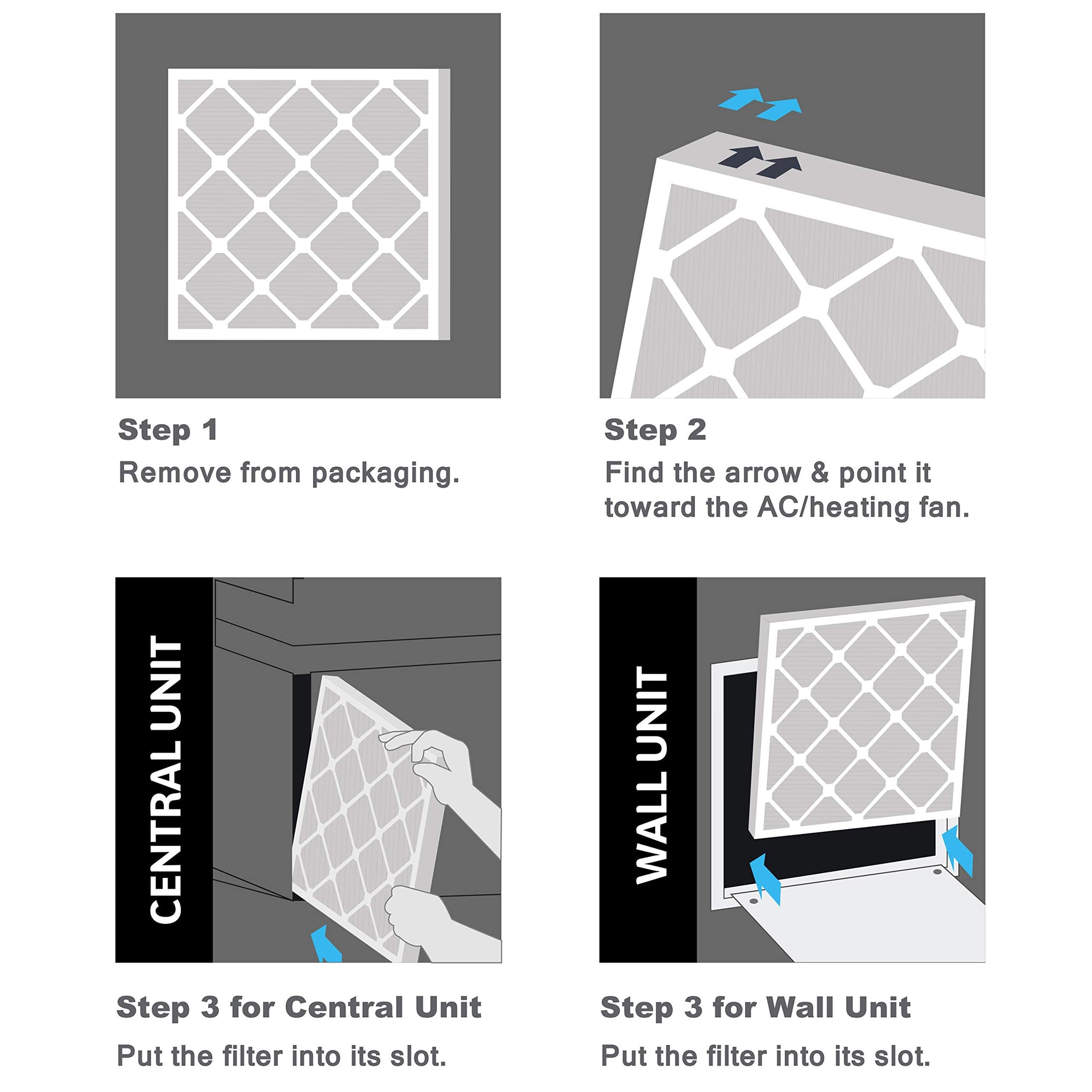 Air Filter 16x30x1 MERV 8 AC Filter (4 Count)