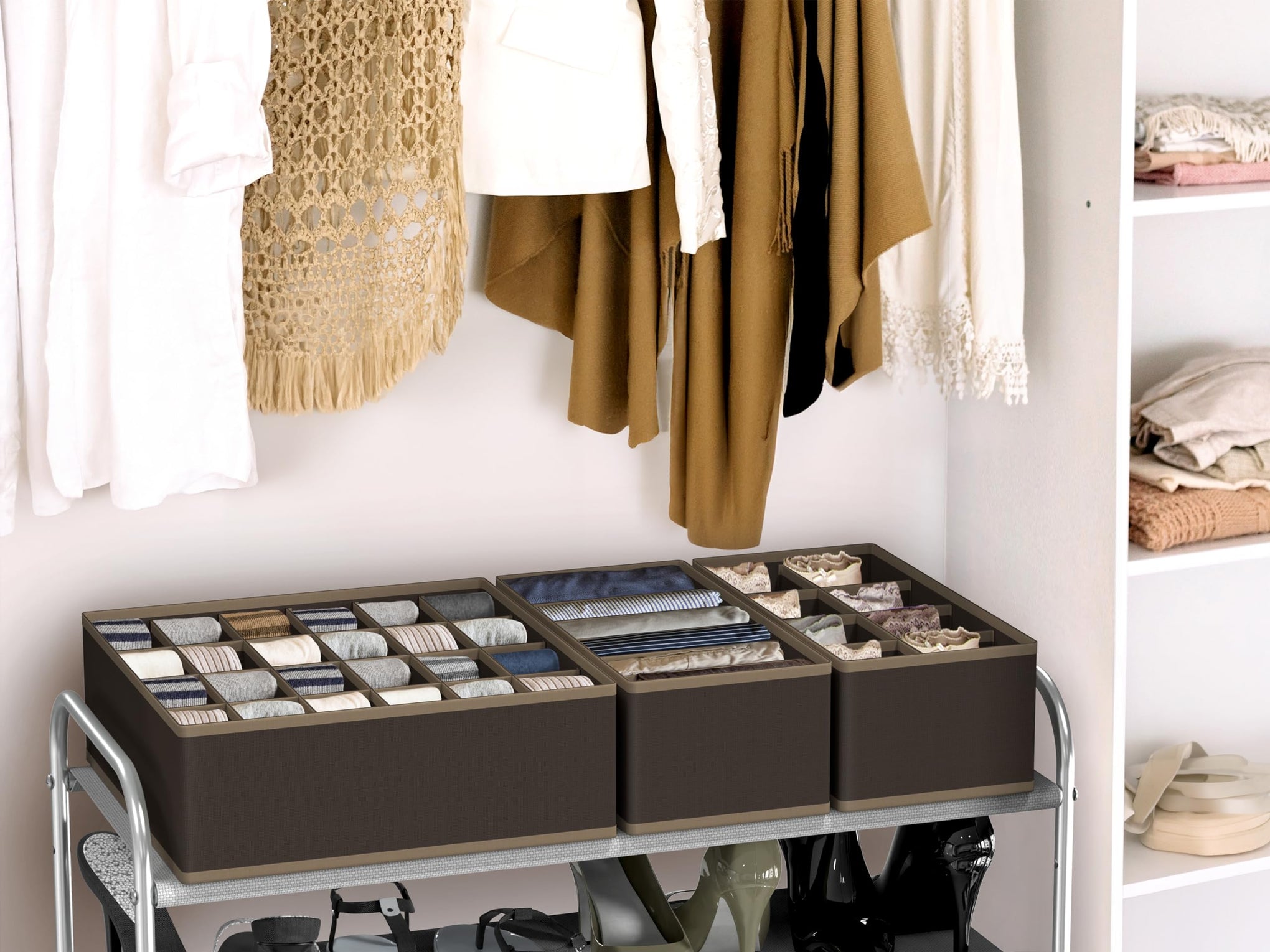 4 Pack Drawer Organizer Set for Underwear (4 Count)