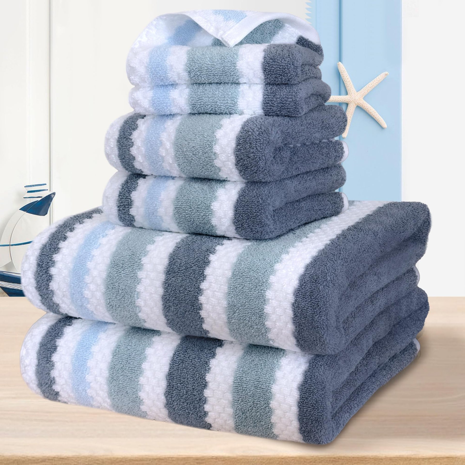 Stripe 6PC Towel Set (6 Count)