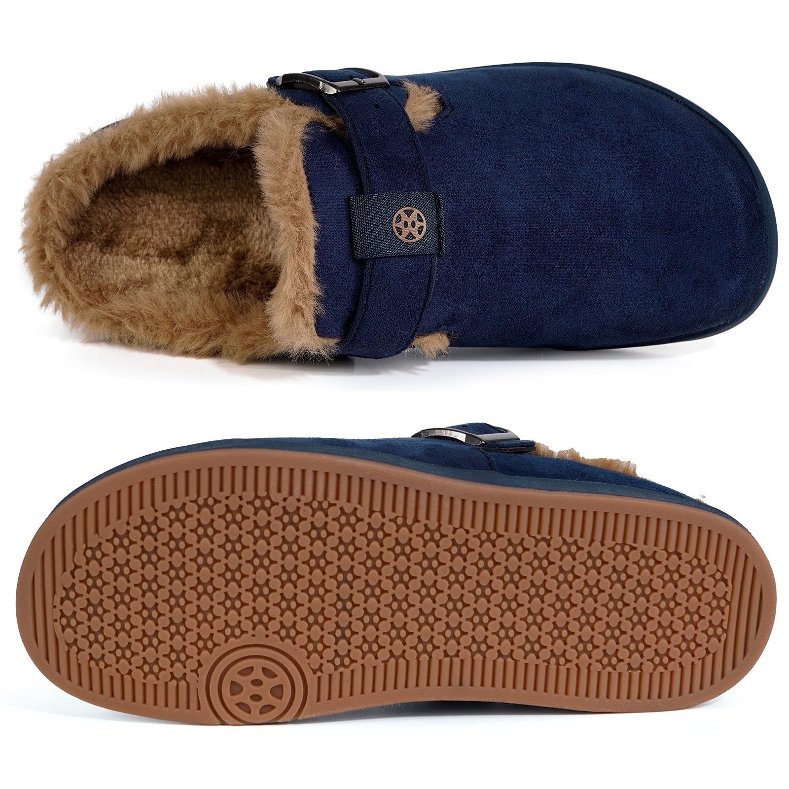 Fur Lined Clogs for Women Men Winter Slippers