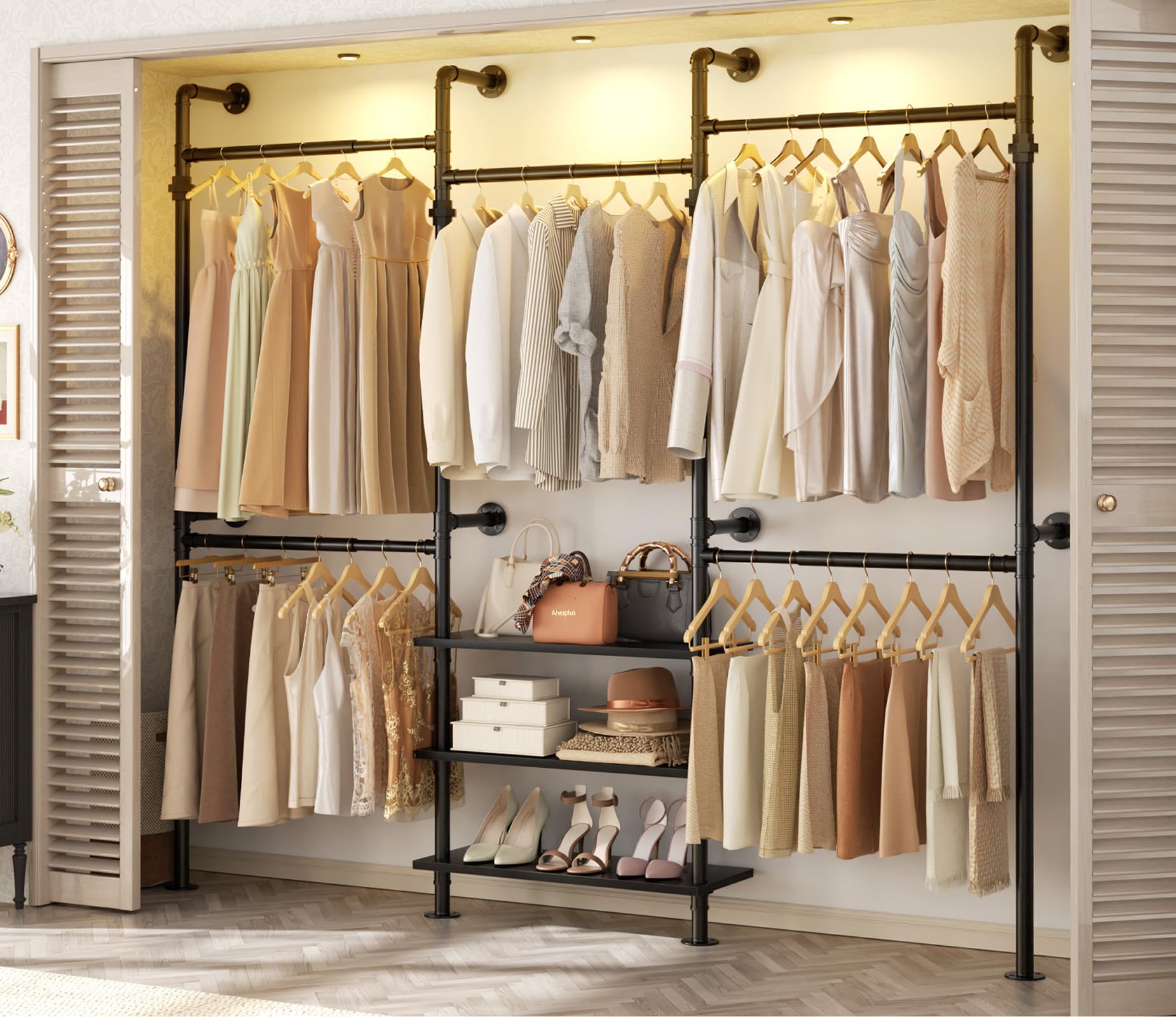 Expandable Industrial Pipe Clothing Rack