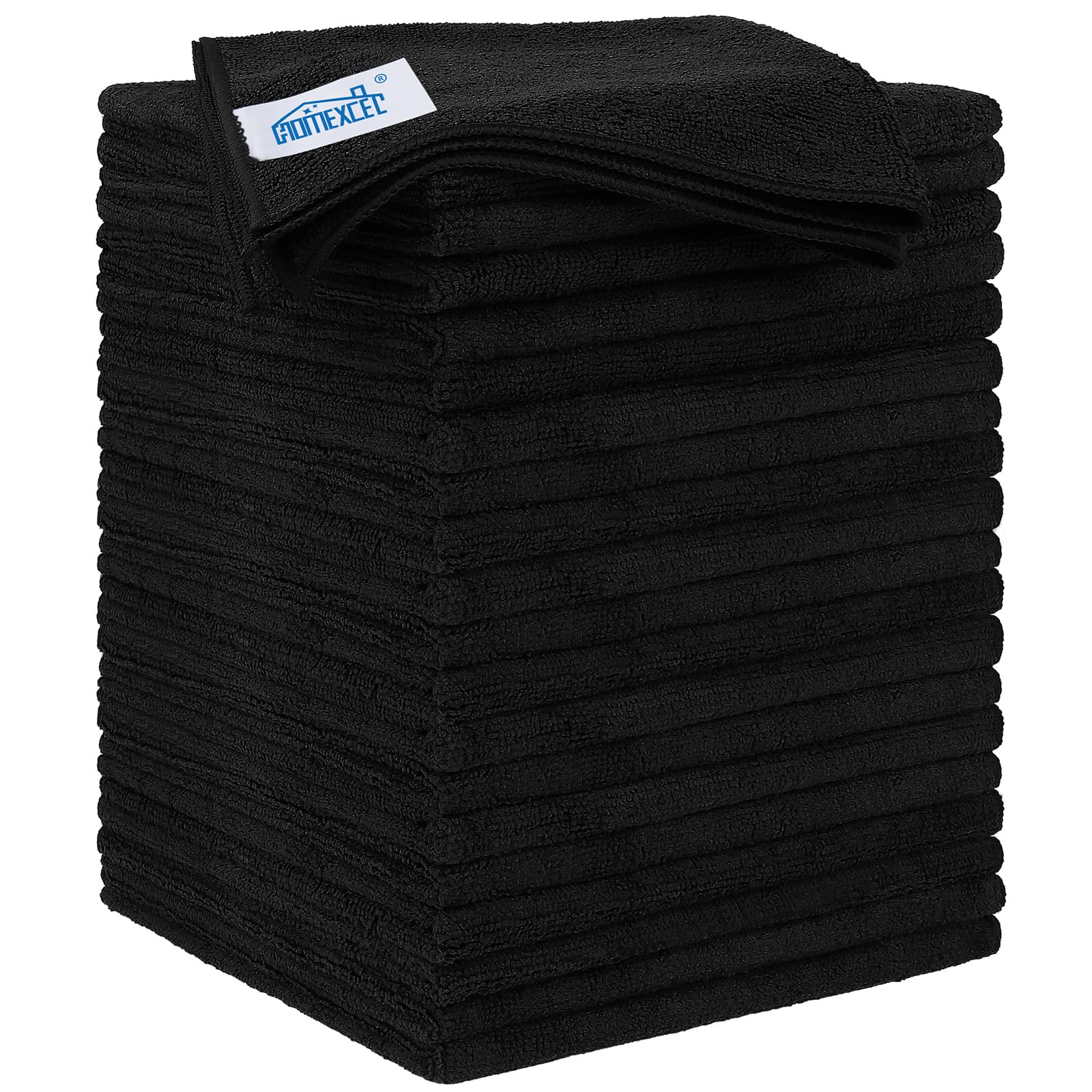 Black Microfiber Cleaning Cloth 20 Pack 11.5 x 11.5 inch Microfiber Towels for Cars Ultra Absorbent Car Washing Cloth Lint Free Streak Free Cleaning Rags for Car (20 Count)