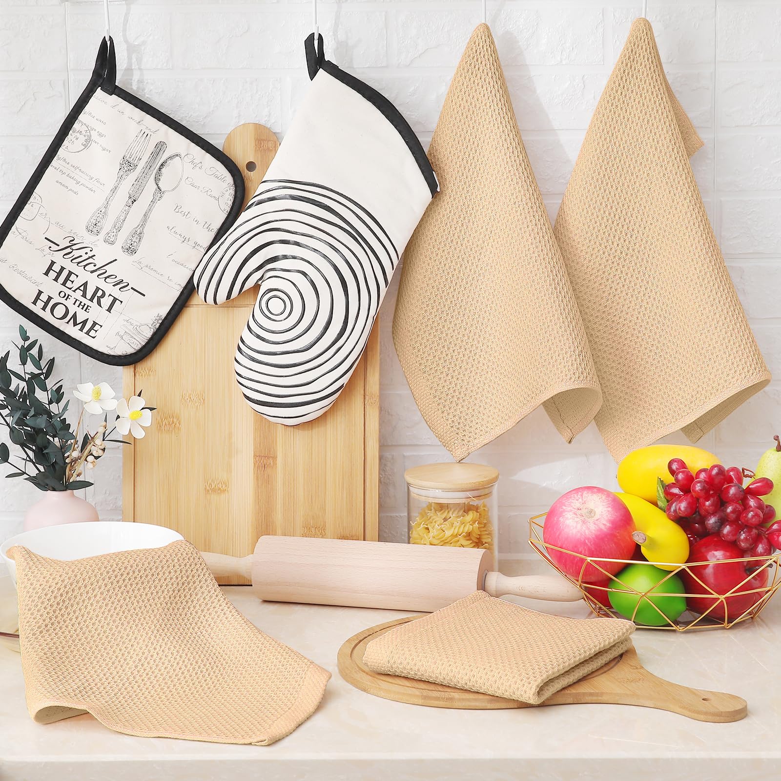 100% Cotton Waffle Weave Kitchen Dish Cloths 8 (8 Count)