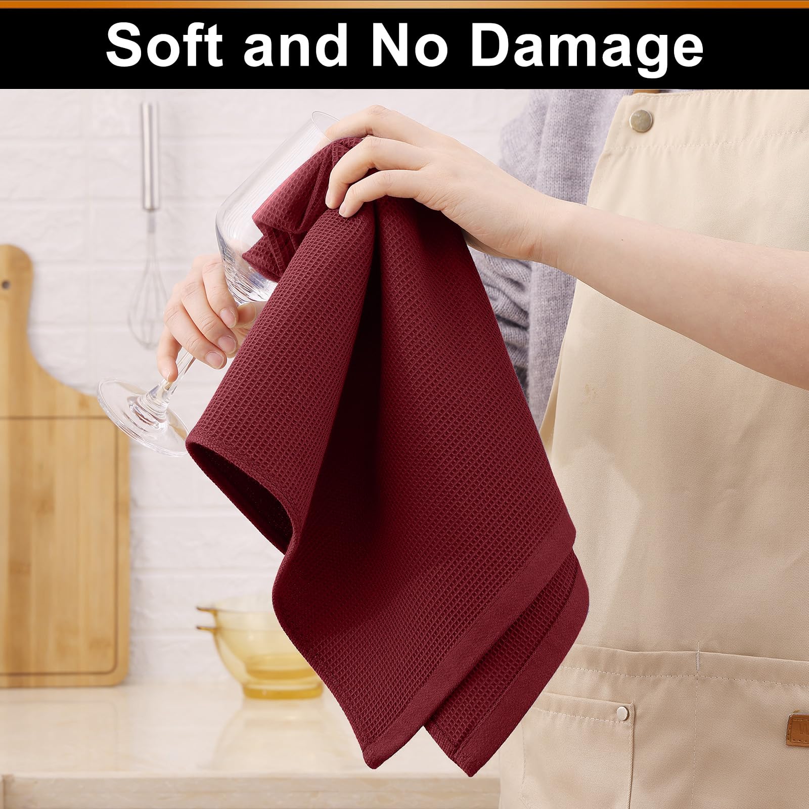 100% Cotton Waffle Weave Kitchen Towels (4 Count)