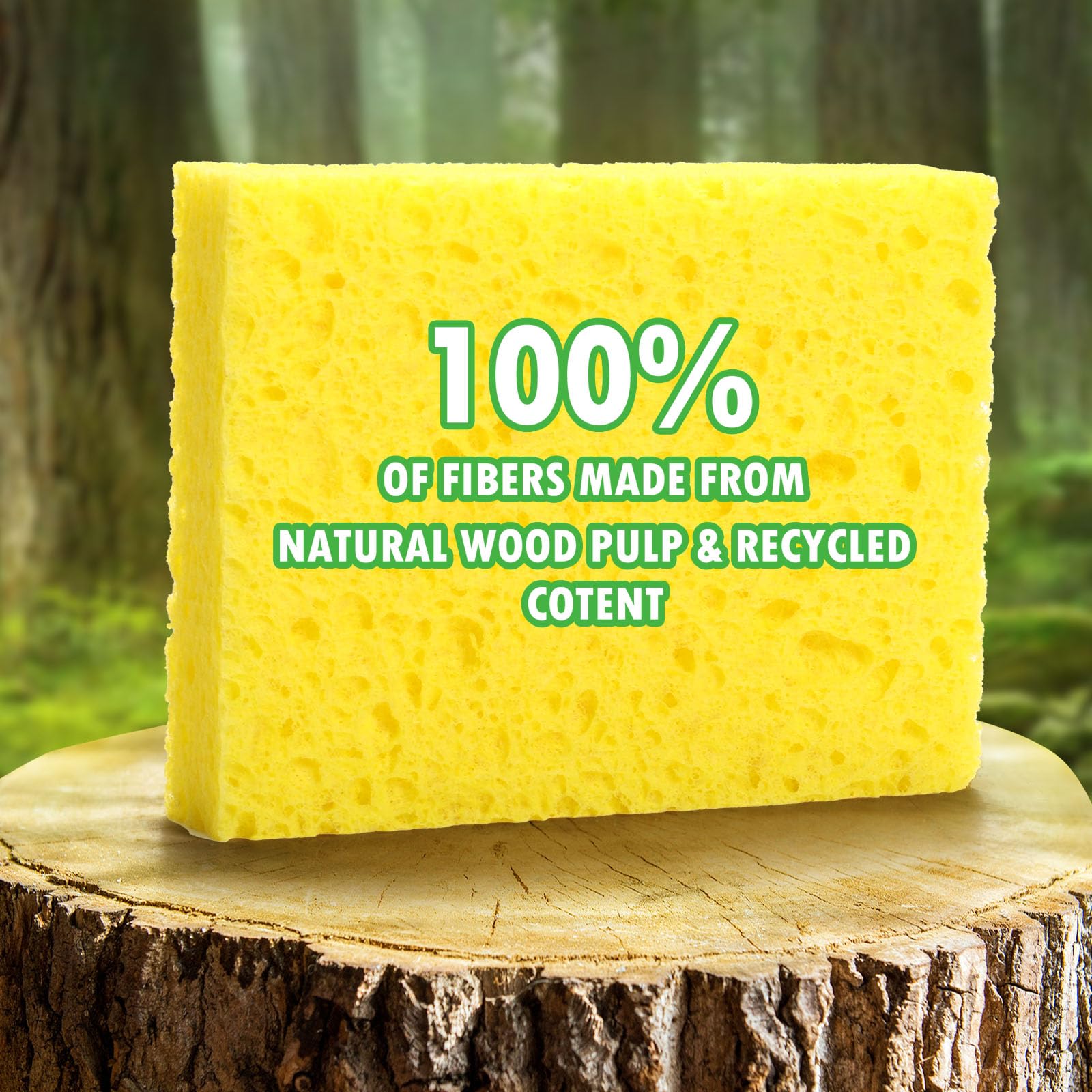 12 Counts Multipurpose Kitchen Sponges Pack Compostable Biodegradable Compressed Cellulose Sponges 18X Super Absorbent POP UP Eco Sponge for Household Use