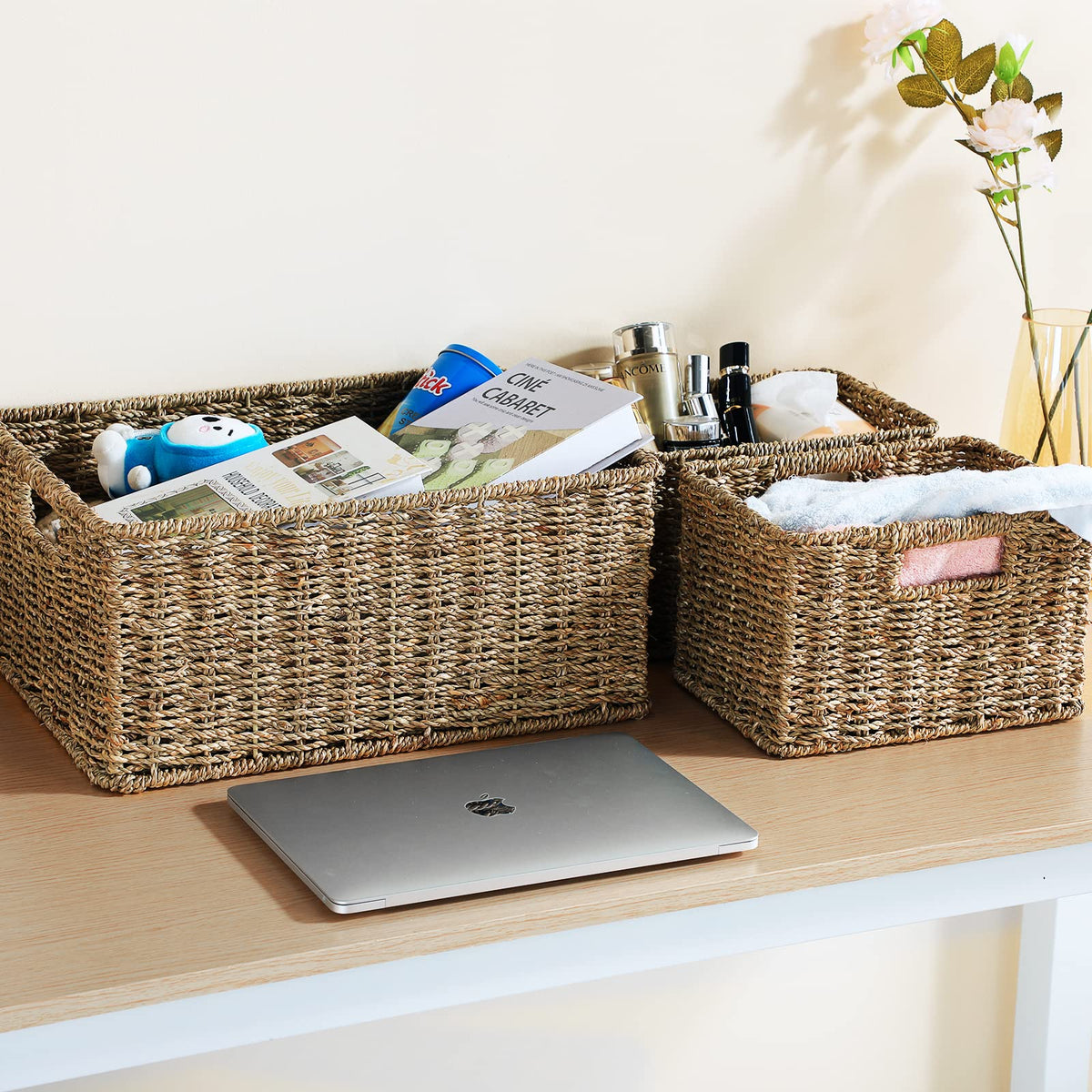 Large Wicker Baskets for Storage (3 Count)