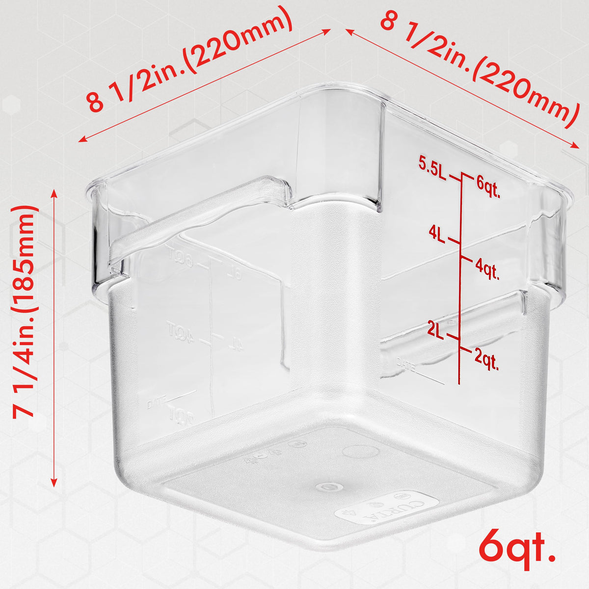 4 Pack Food Storage Container with Red Lid (4 Count)