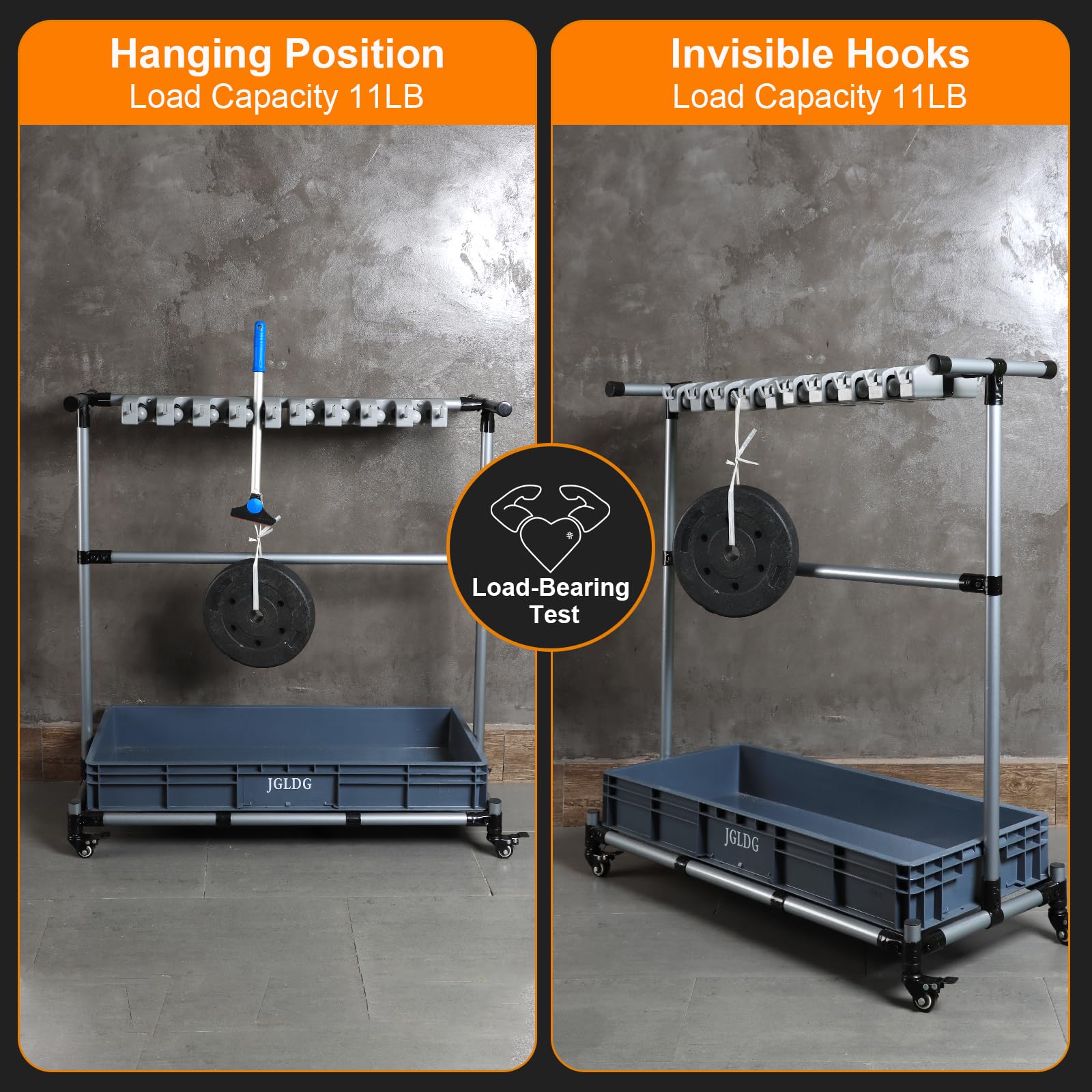 Mop and Broom Holder with Wheels