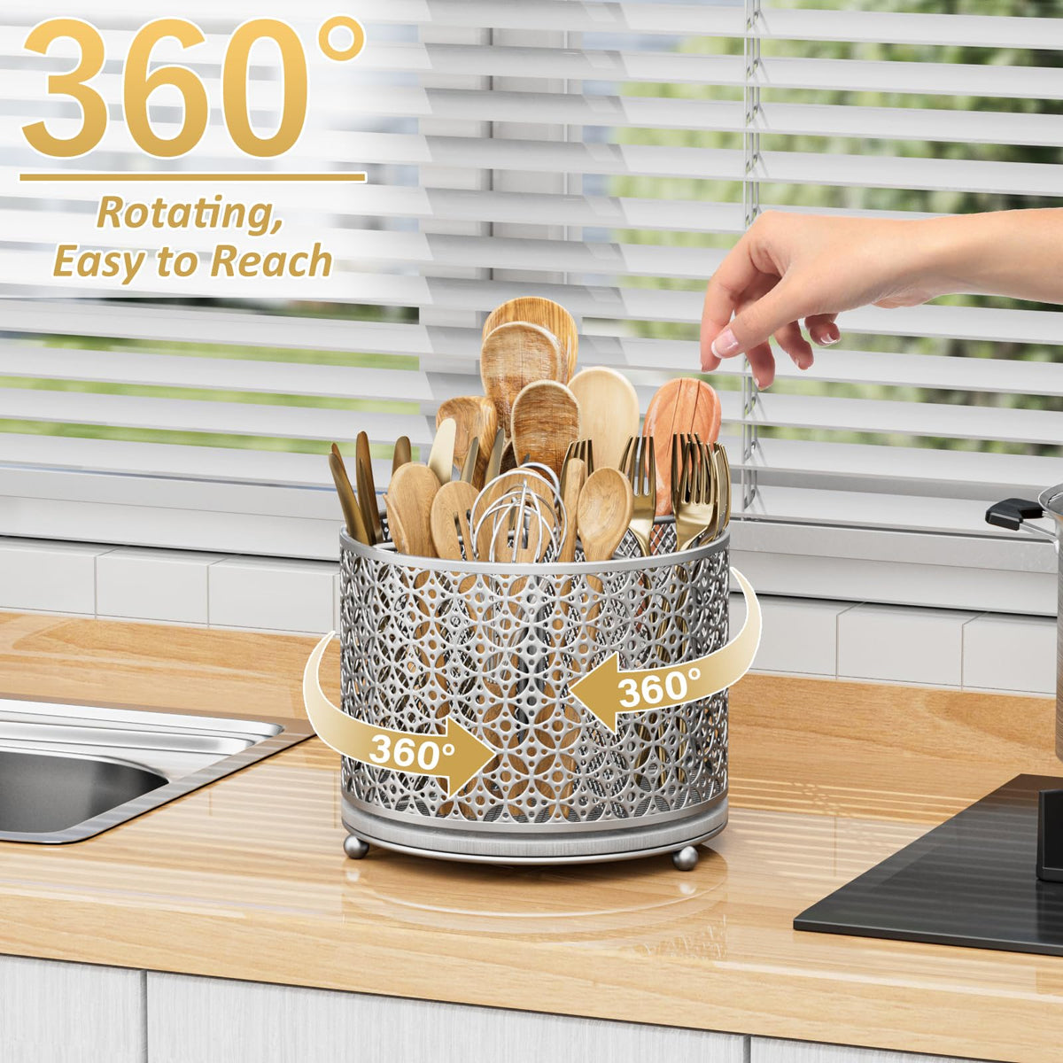 360° Rotating Kitchen Utensil Holder