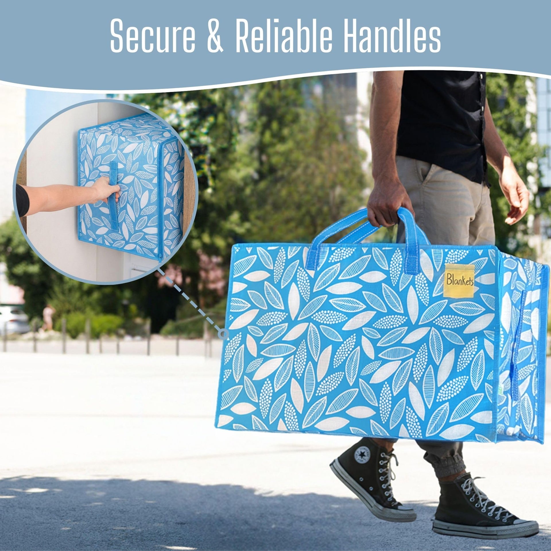 6 Pack Extra Large Heavy Duty Moving Bags with Wide Opening & Reinforced Handles (6 Count)