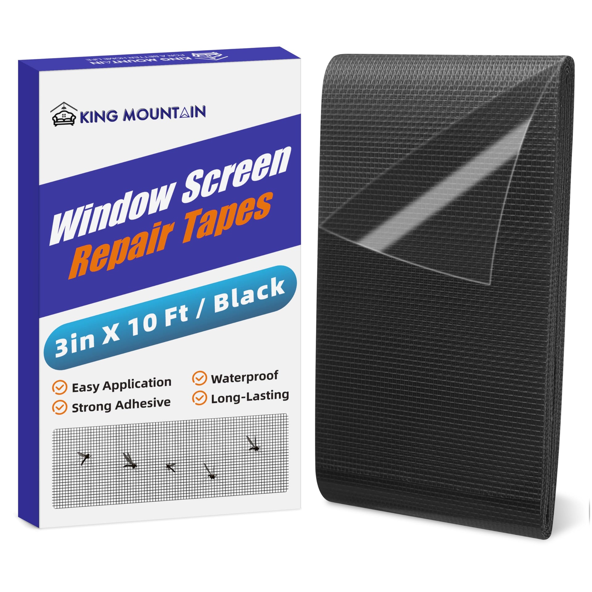 Black Window Screen Repair Tape (10 Foot)